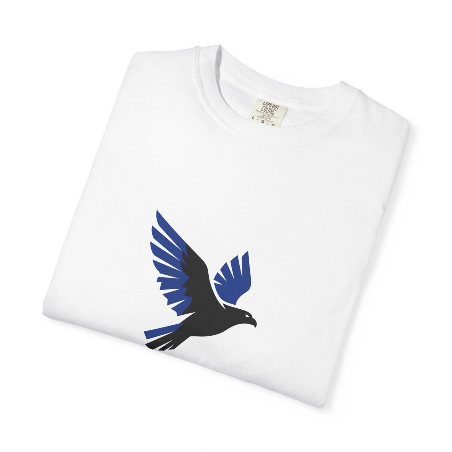 Blue Raven Graphic T-Shirt — Minimal Flying Bird Tee