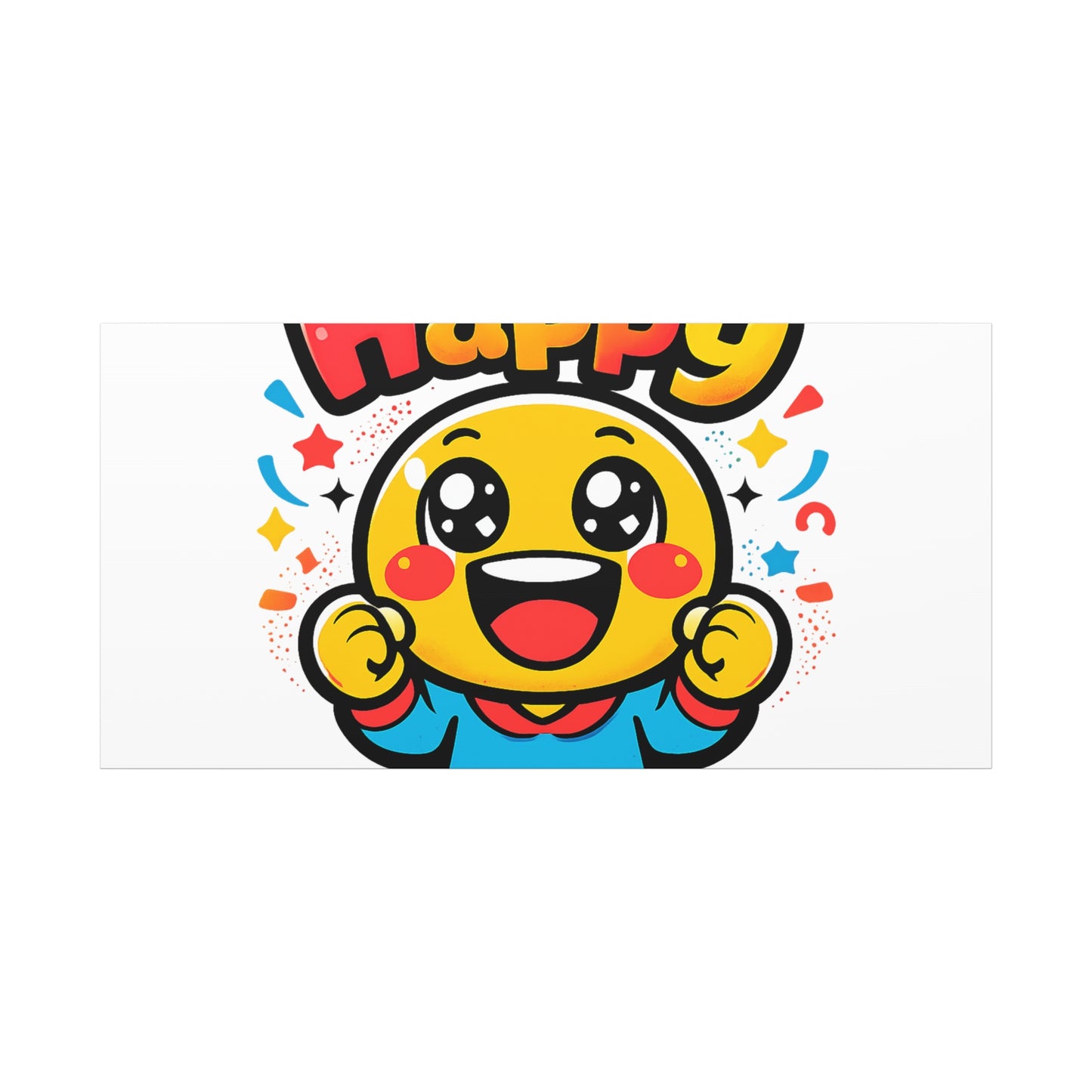Happy Emoji Cartoon Canvas | Bold Cartoon, Thick Outline, Kawaii Minimal