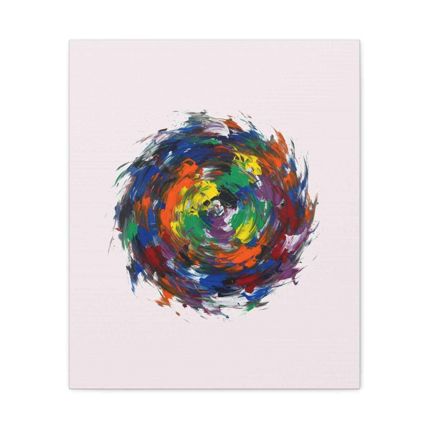Abstract Color Swirl Canvas - Vibrant Circular Brushstroke Wall Art (Matte Stretched)