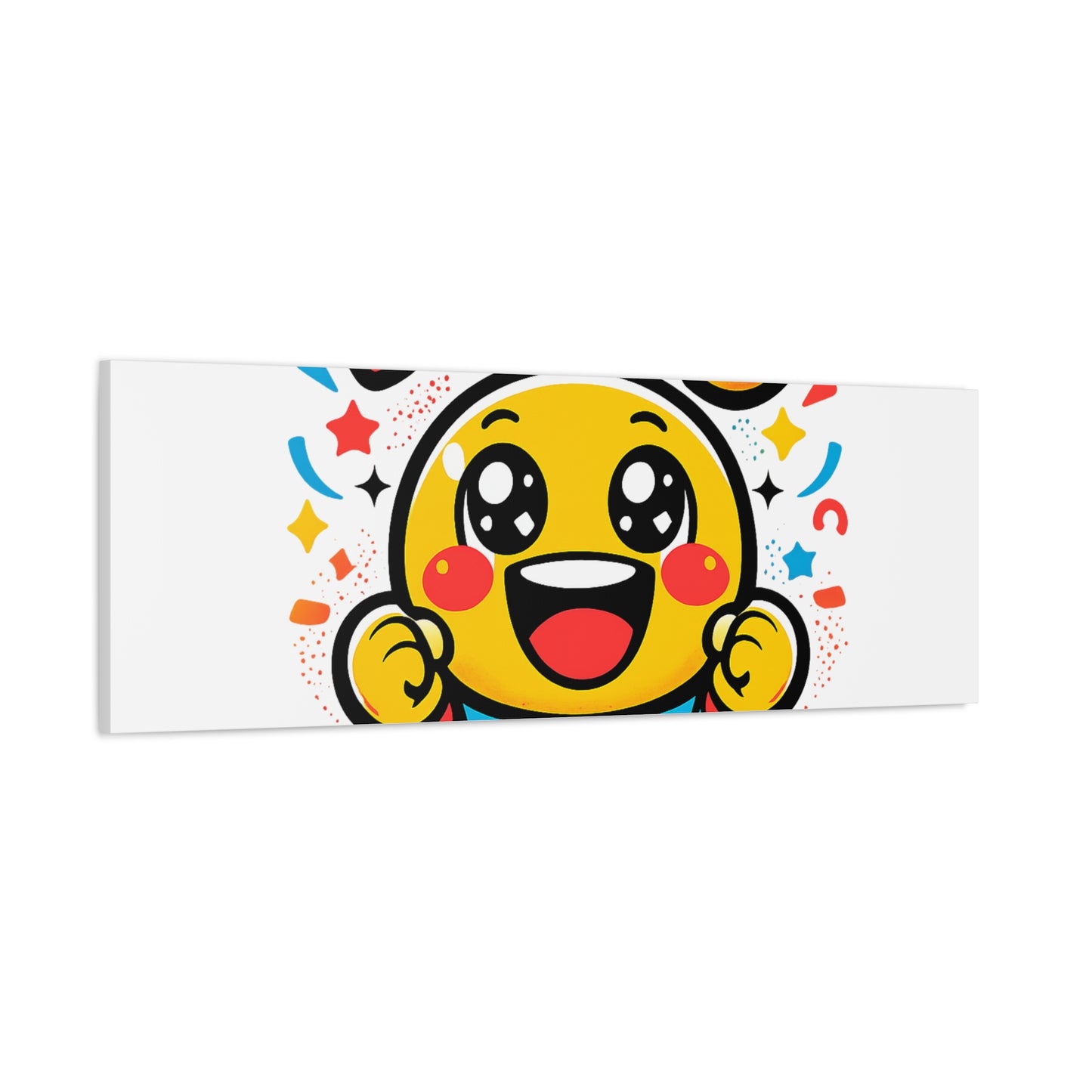 Happy Emoji Cartoon Canvas | Bold Cartoon, Thick Outline, Kawaii Minimal
