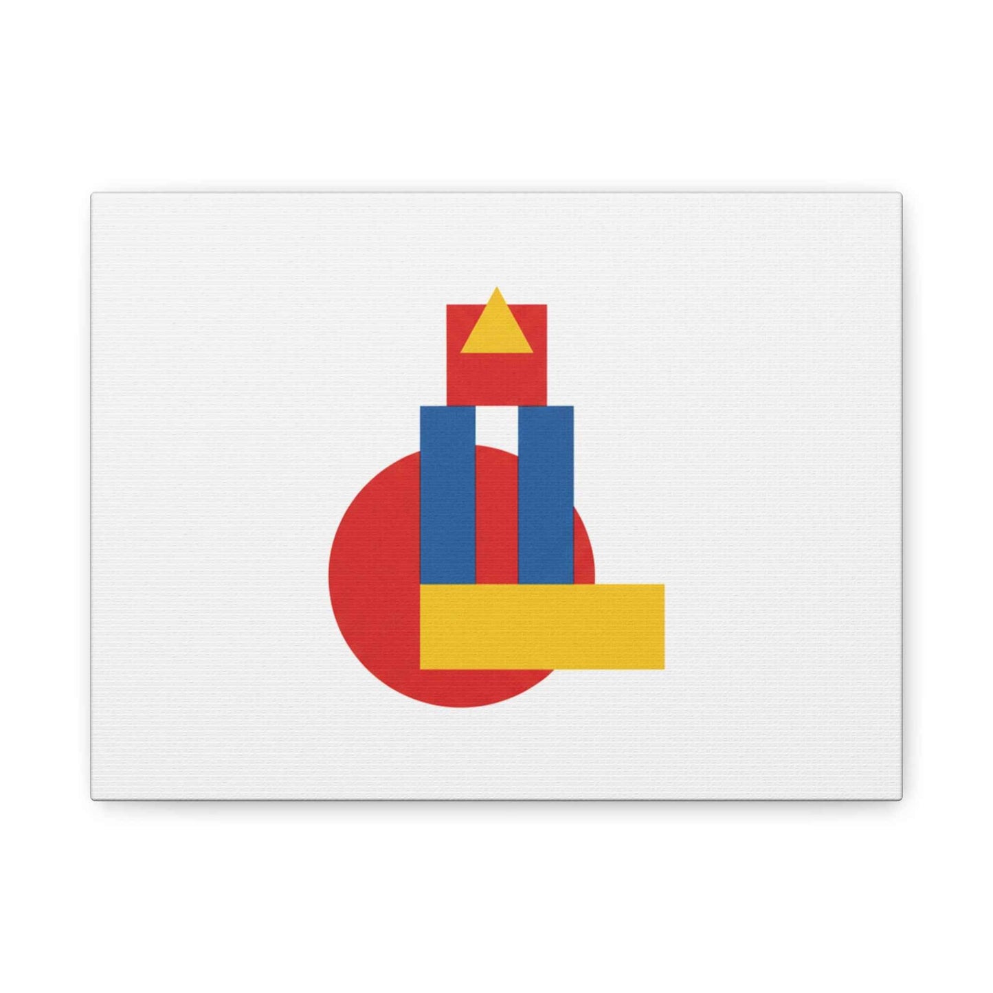 Abstract Geometric Shape Canvas Print — Minimalist Primary Color Wall Art