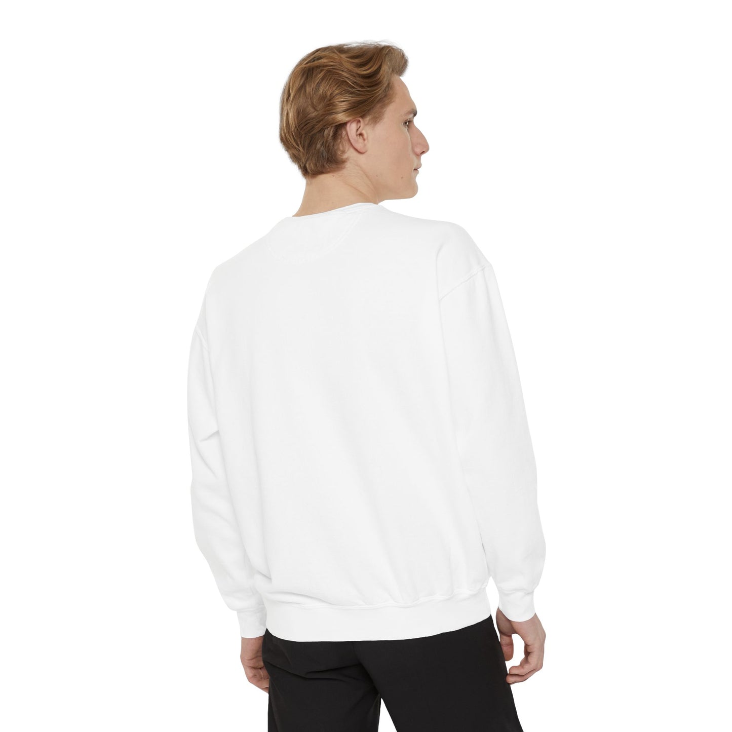 Retro 'Good Vibes' Garment-Dyed Sweatshirt — Vintage Mushroom Graphic