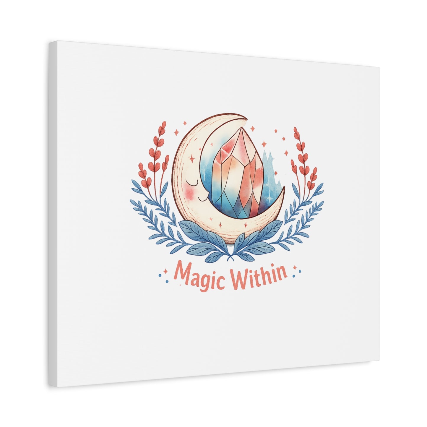 Magic Within Moon Crystal Canvas | witchcore, moon phase, crystals