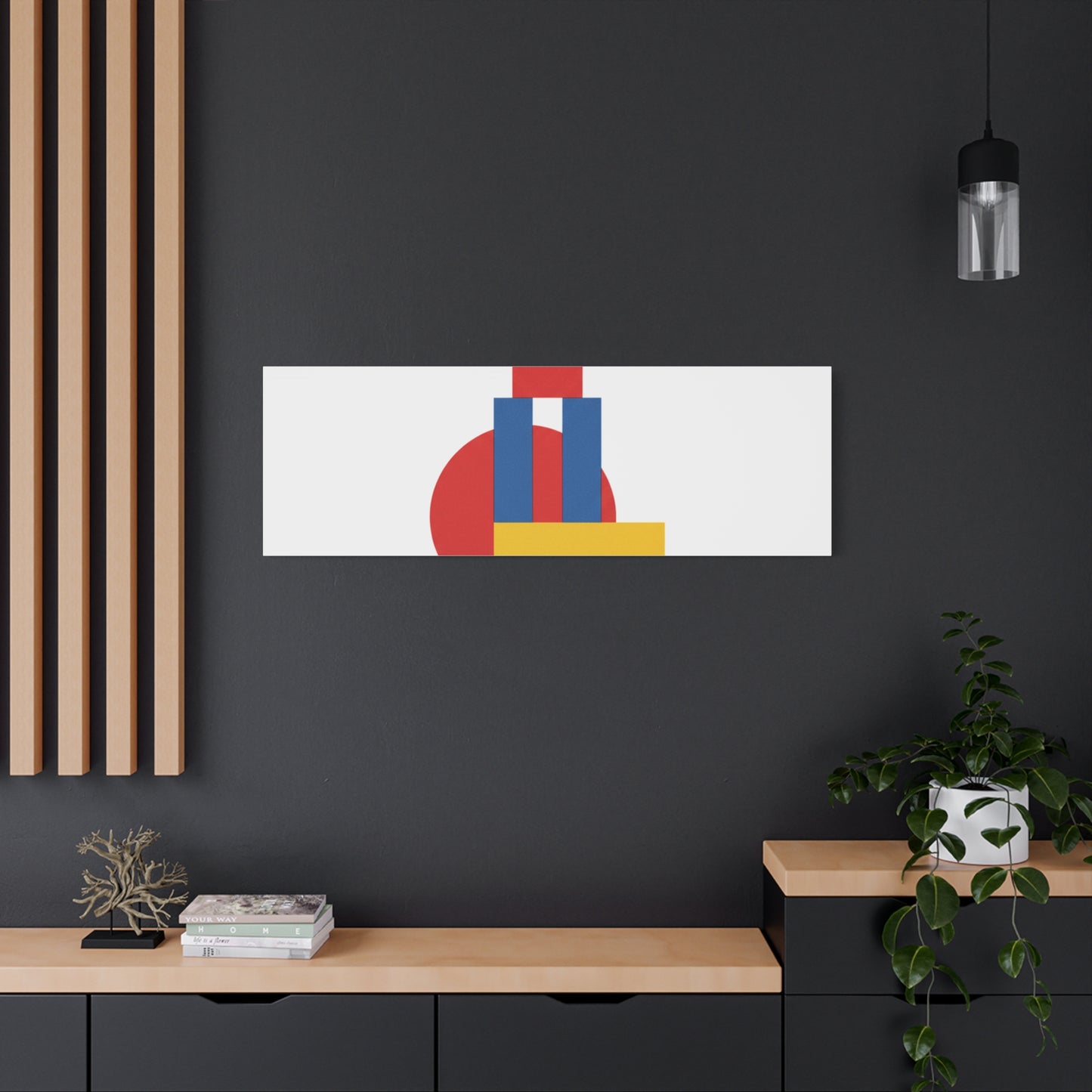 Abstract Geometric Shape Canvas Print — Minimalist Primary Color Wall Art