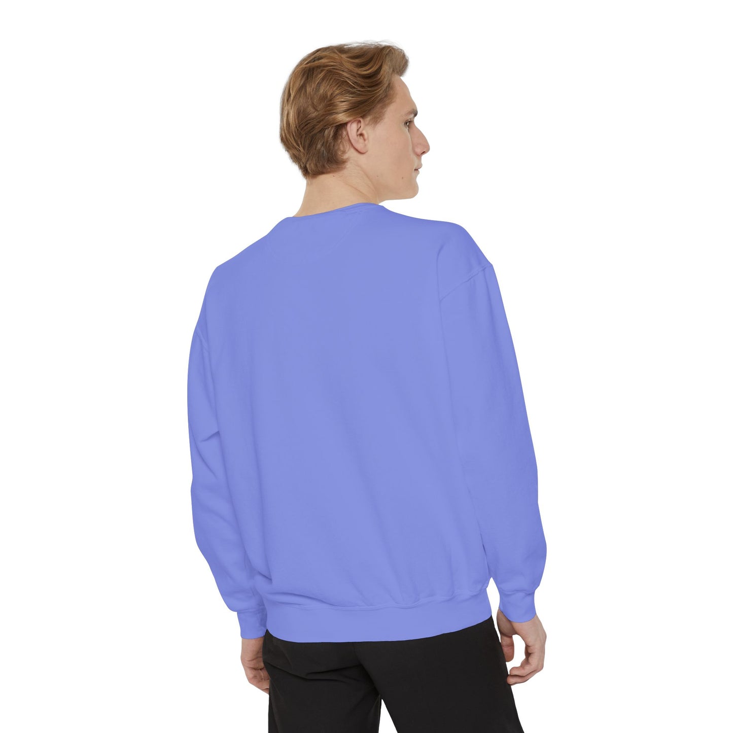 Retro 'Good Vibes' Garment-Dyed Sweatshirt — Vintage Mushroom Graphic
