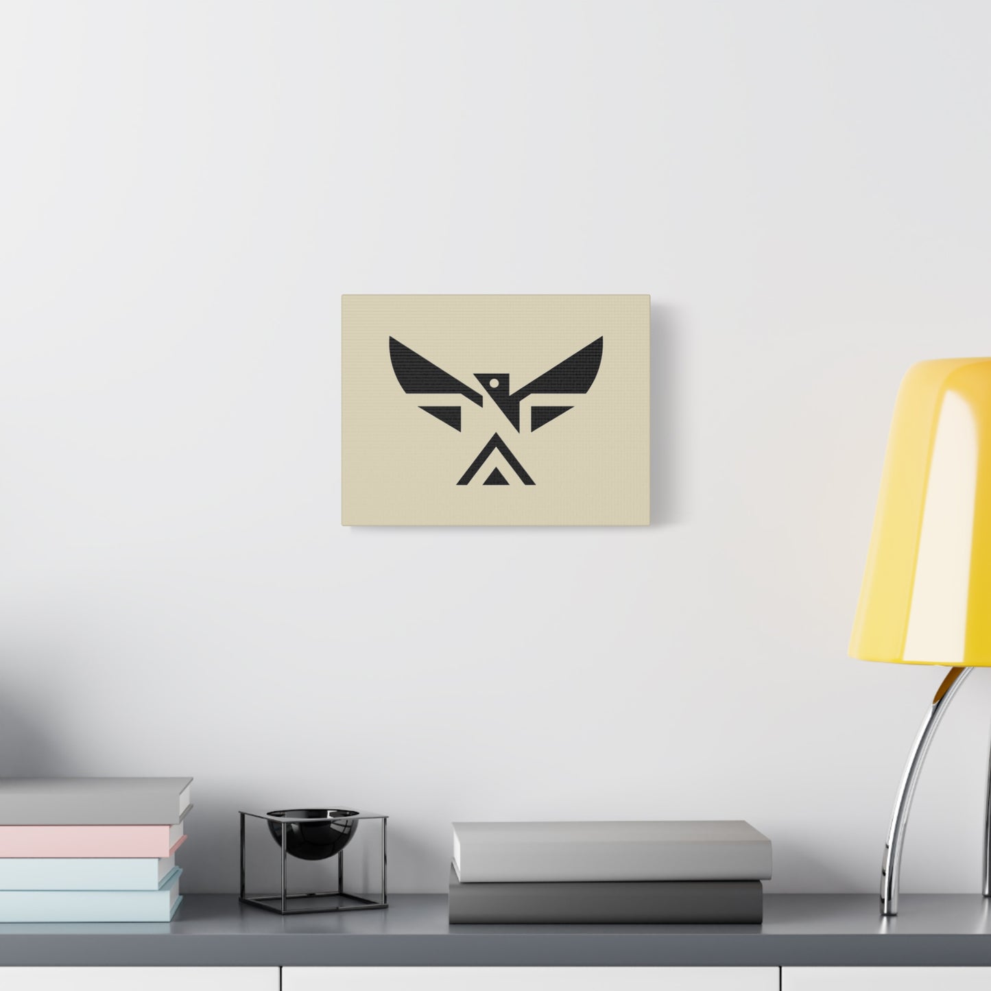 Minimalist Geometric Eagle Canvas Print — Modern Native-Inspired Wall Art