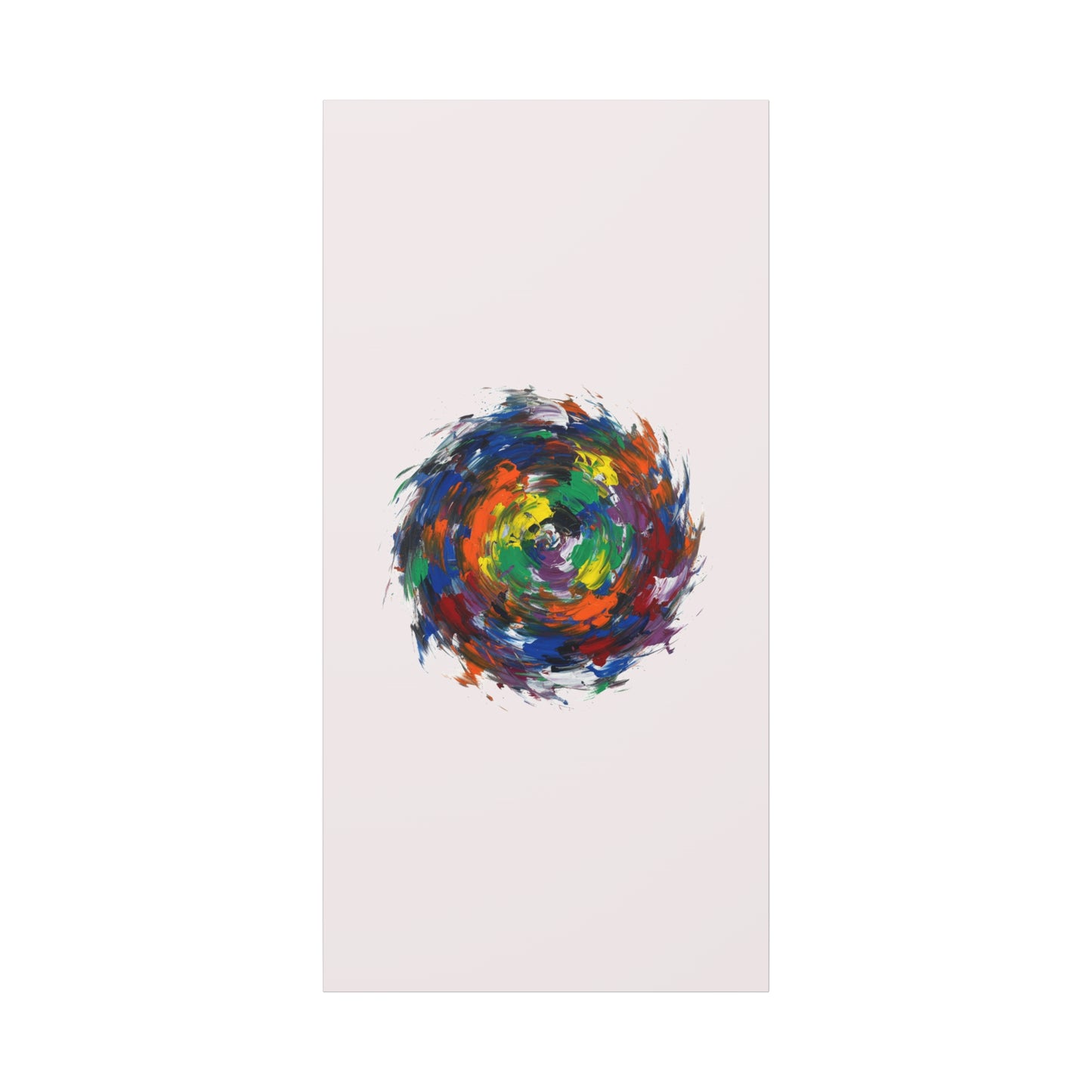 Abstract Color Swirl Canvas - Vibrant Circular Brushstroke Wall Art (Matte Stretched)