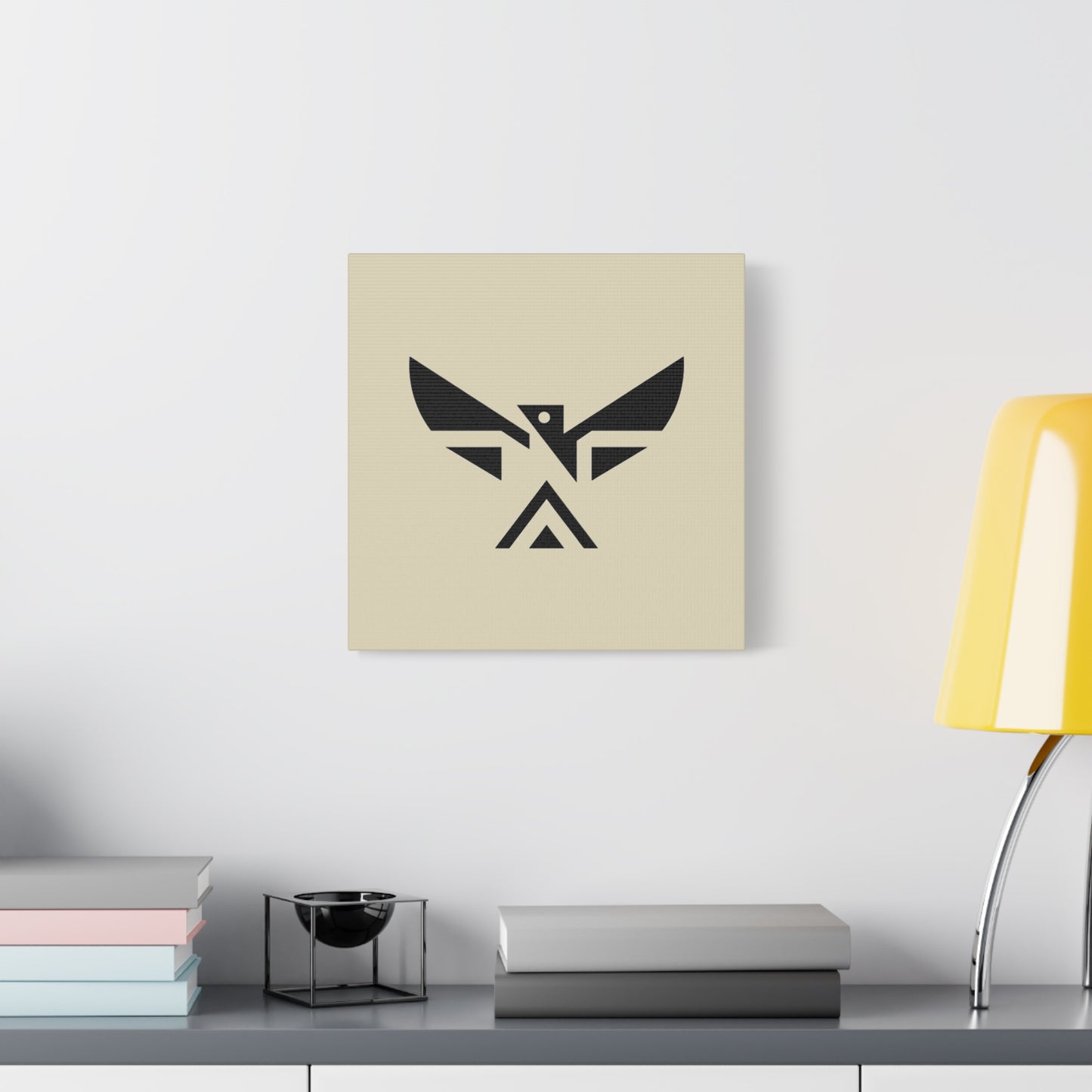 Minimalist Geometric Eagle Canvas Print — Modern Native-Inspired Wall Art