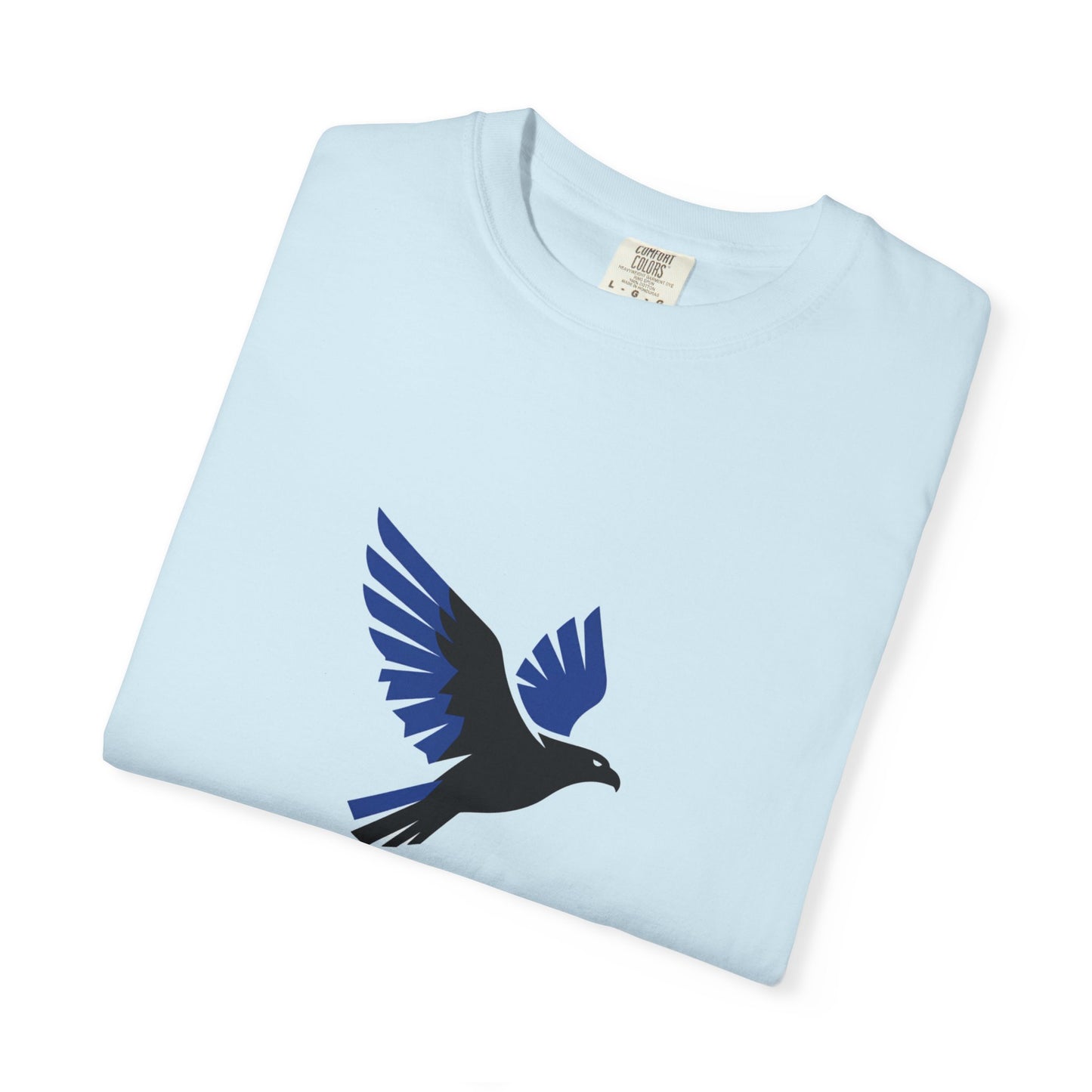 Blue Raven Graphic T-Shirt — Minimal Flying Bird Tee
