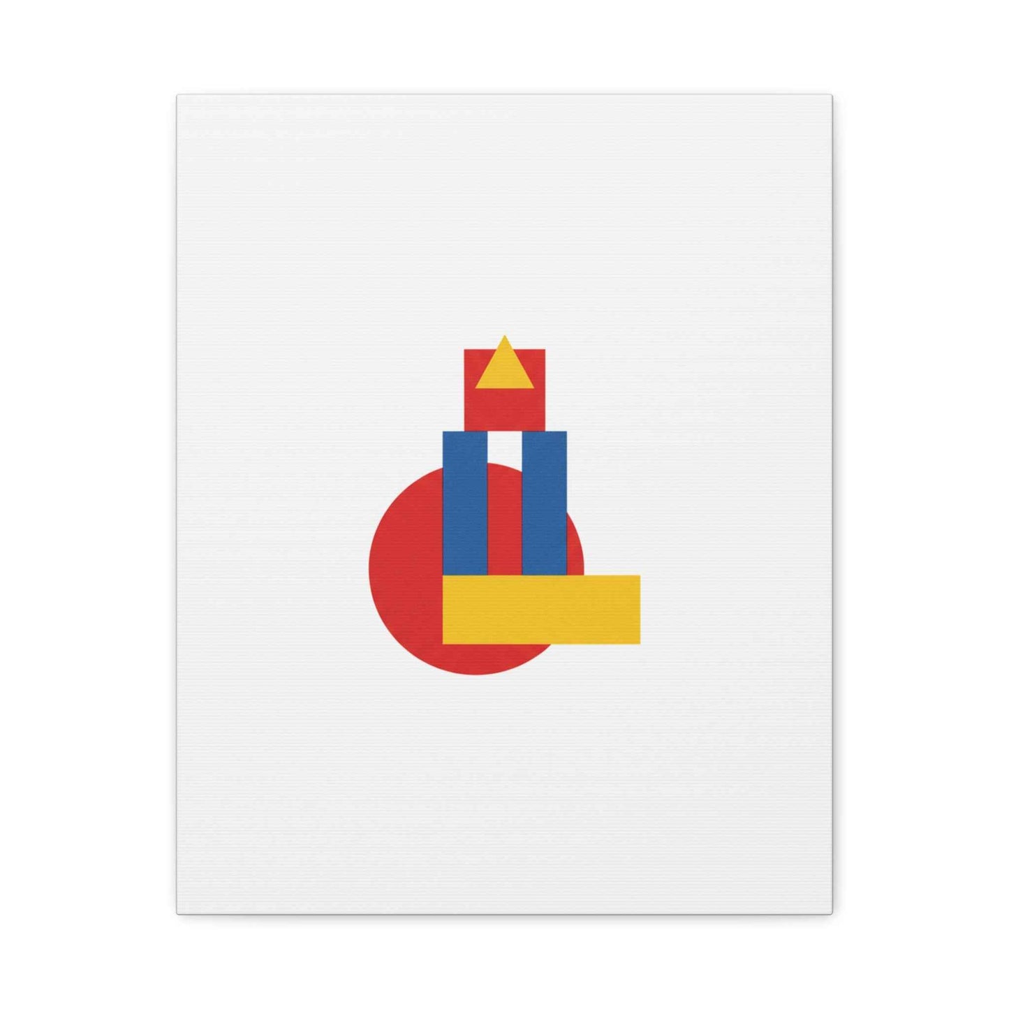Abstract Geometric Shape Canvas Print — Minimalist Primary Color Wall Art