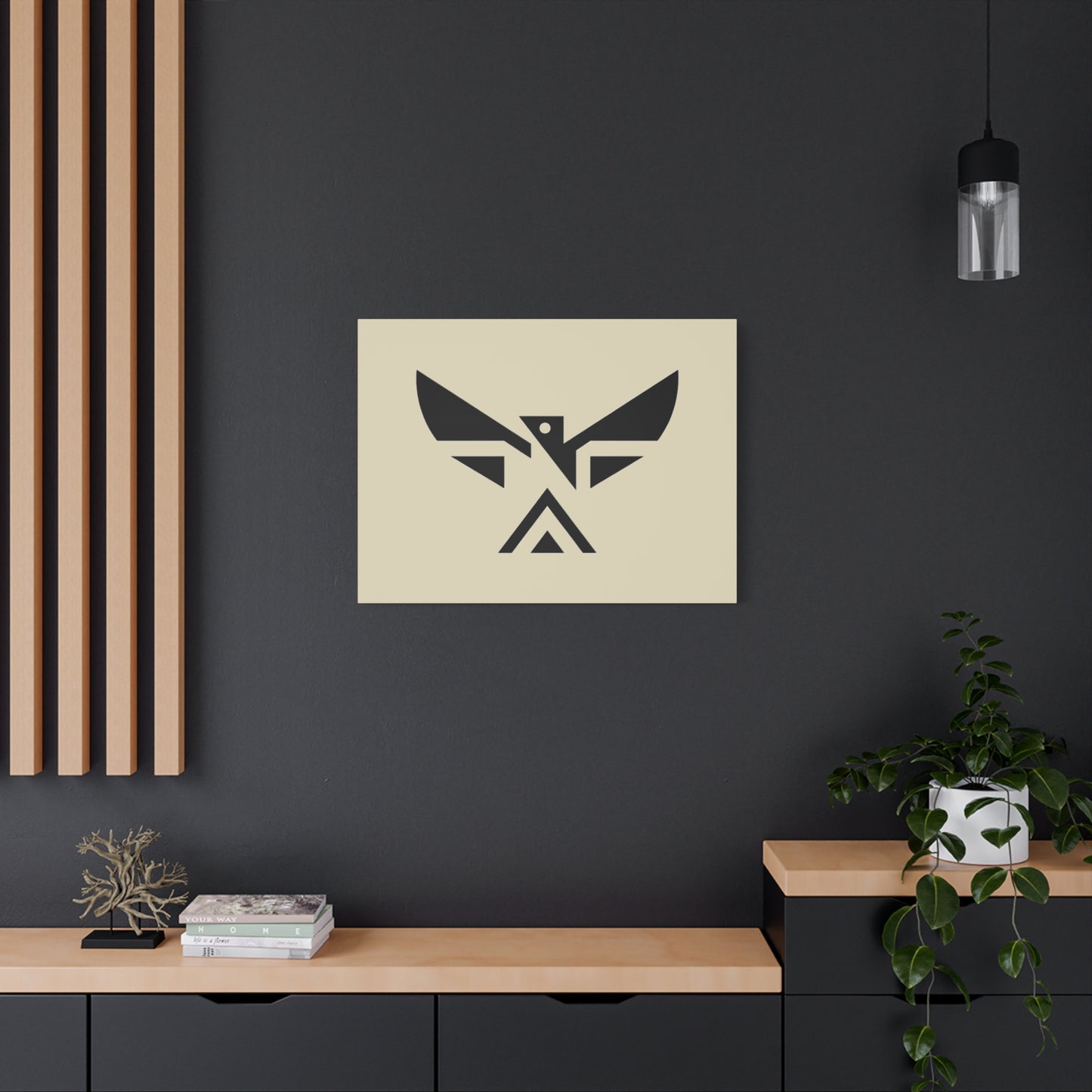 Minimalist Geometric Eagle Canvas Print — Modern Native-Inspired Wall Art