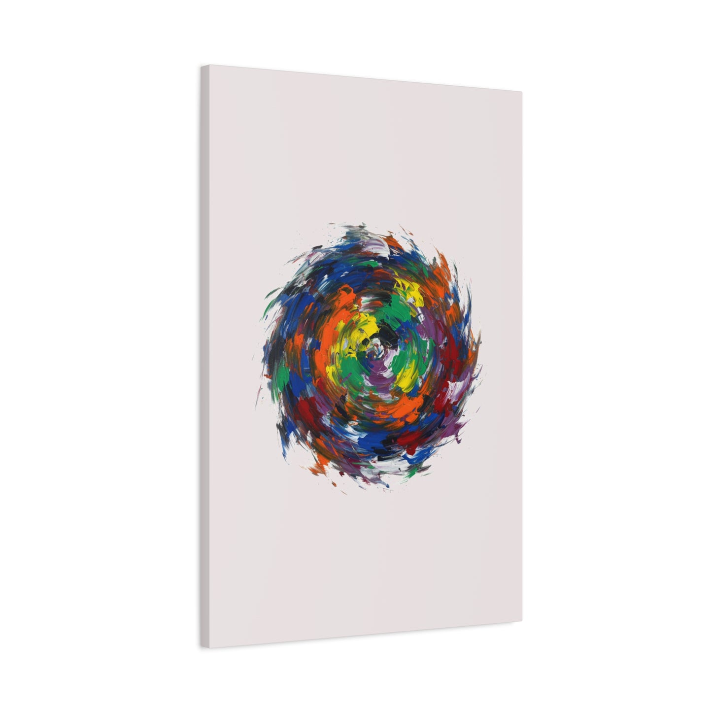 Abstract Color Swirl Canvas - Vibrant Circular Brushstroke Wall Art (Matte Stretched)