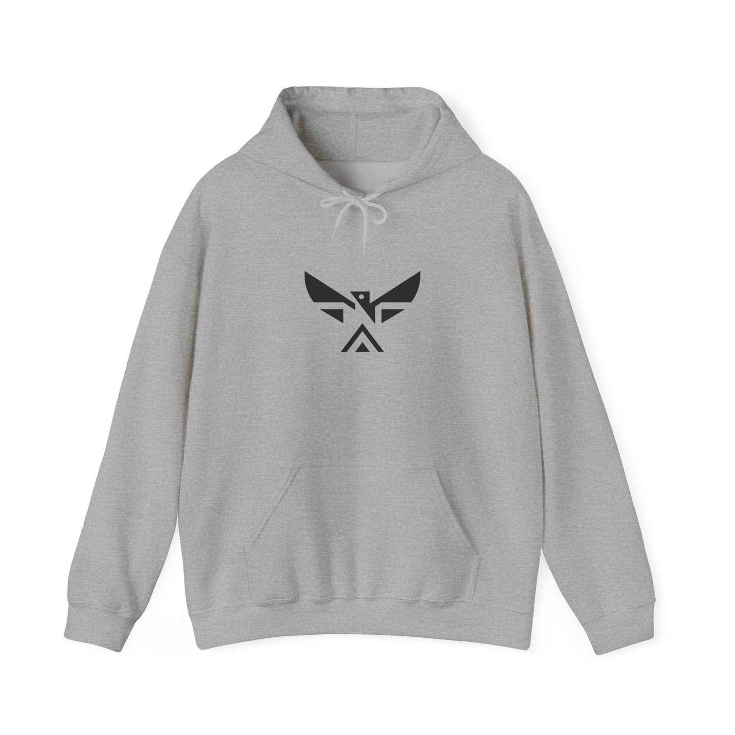 Minimal Geometric Eagle Hoodie — Modern Monochrome Logo Sweatshirt