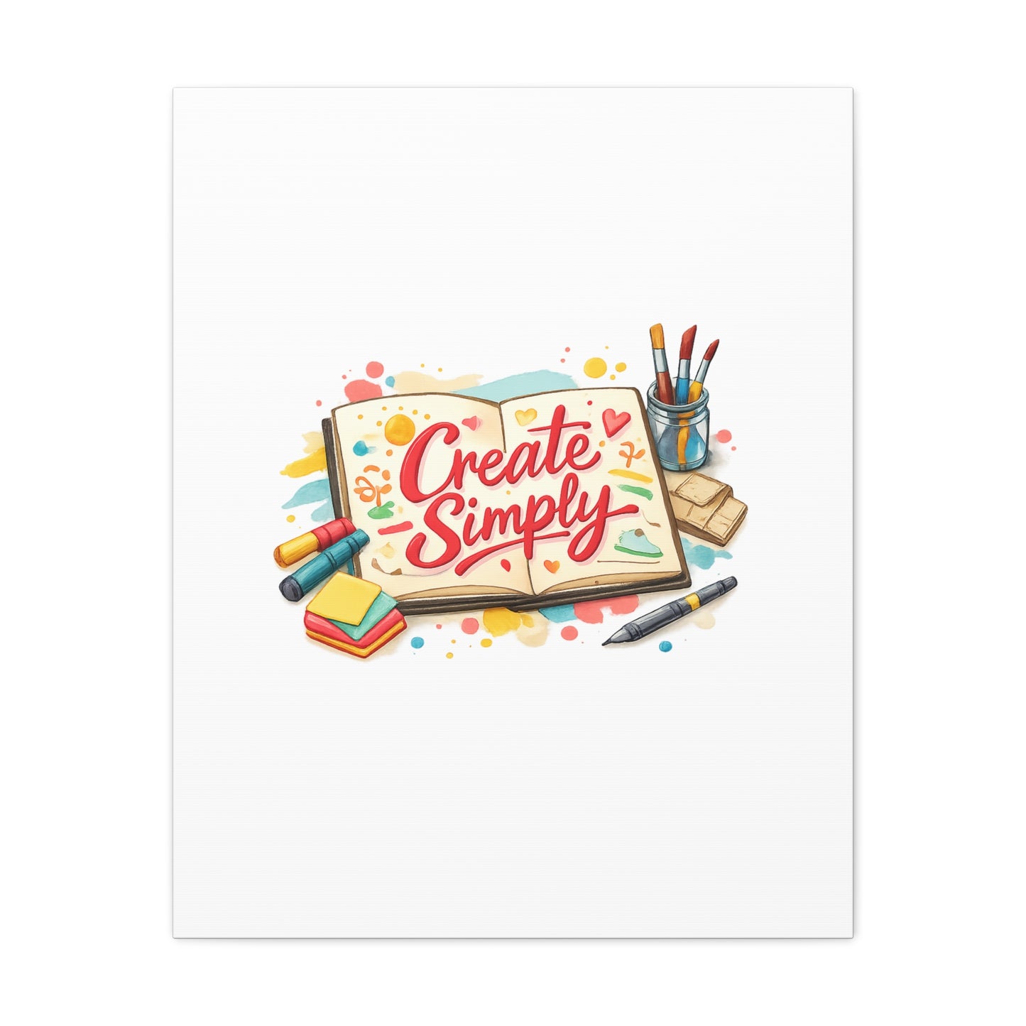 Create Simply Notebook Art Canvas | handmade marker aesthetic, hand-drawn doodle