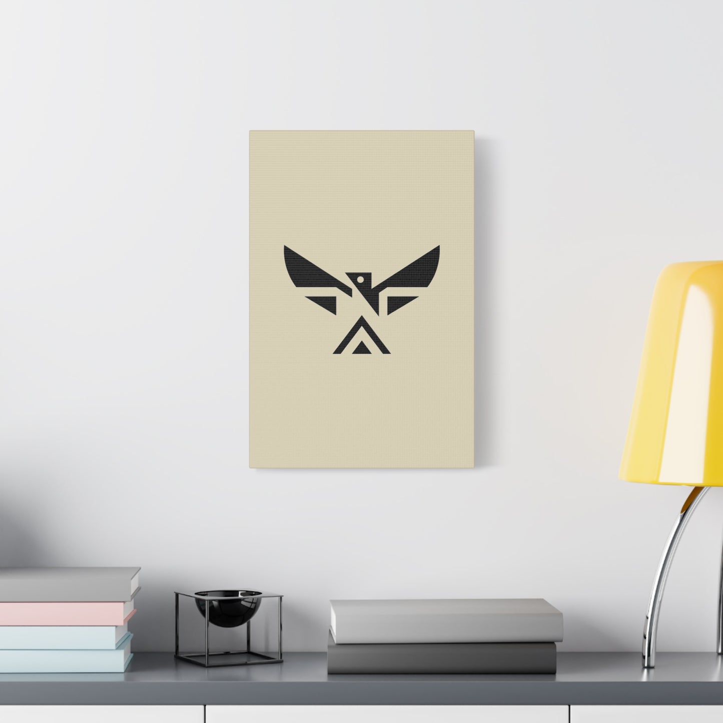 Minimalist Geometric Eagle Canvas Print — Modern Native-Inspired Wall Art