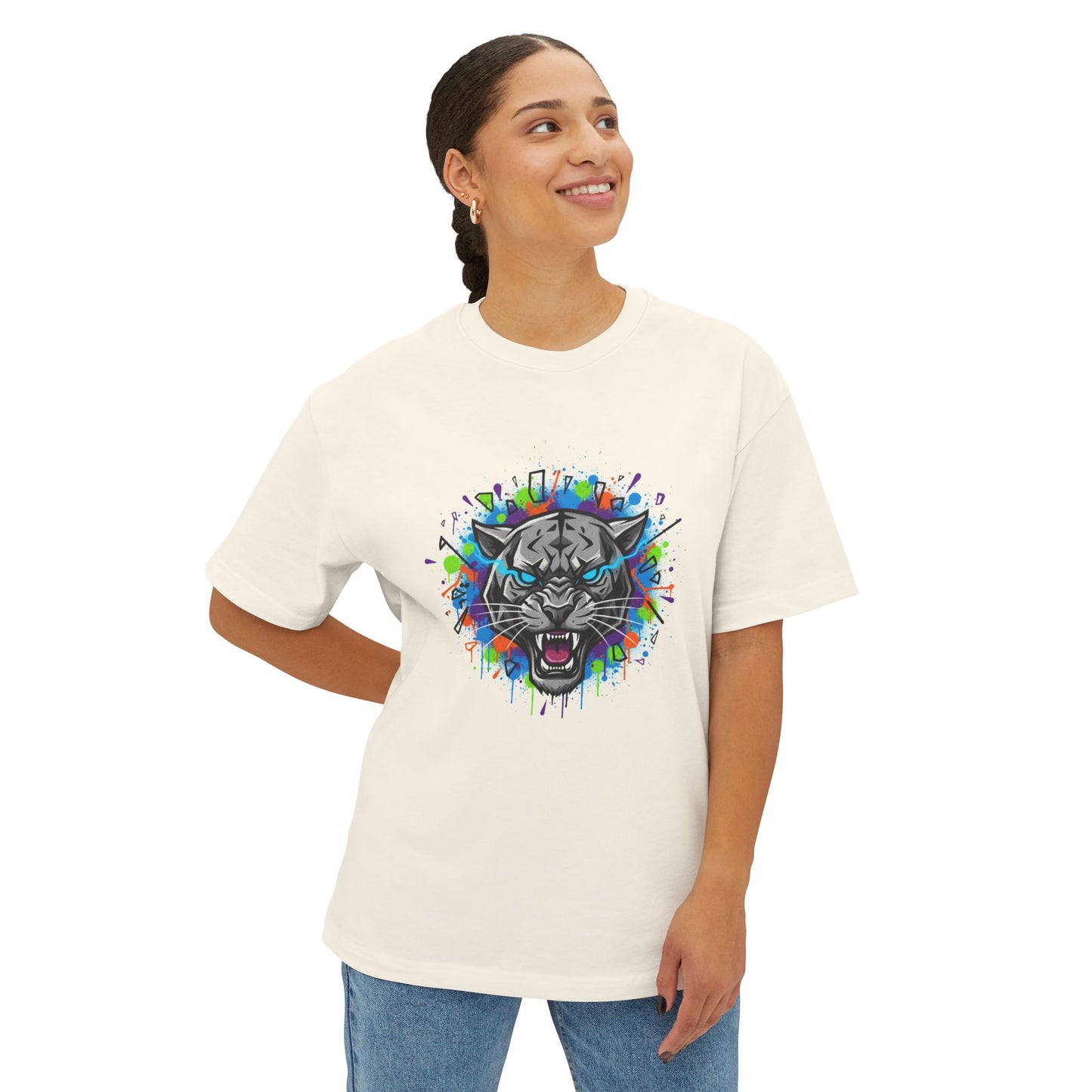 Tiger Graffiti Tee — Colorful Roaring Cat Graphic T-Shirt