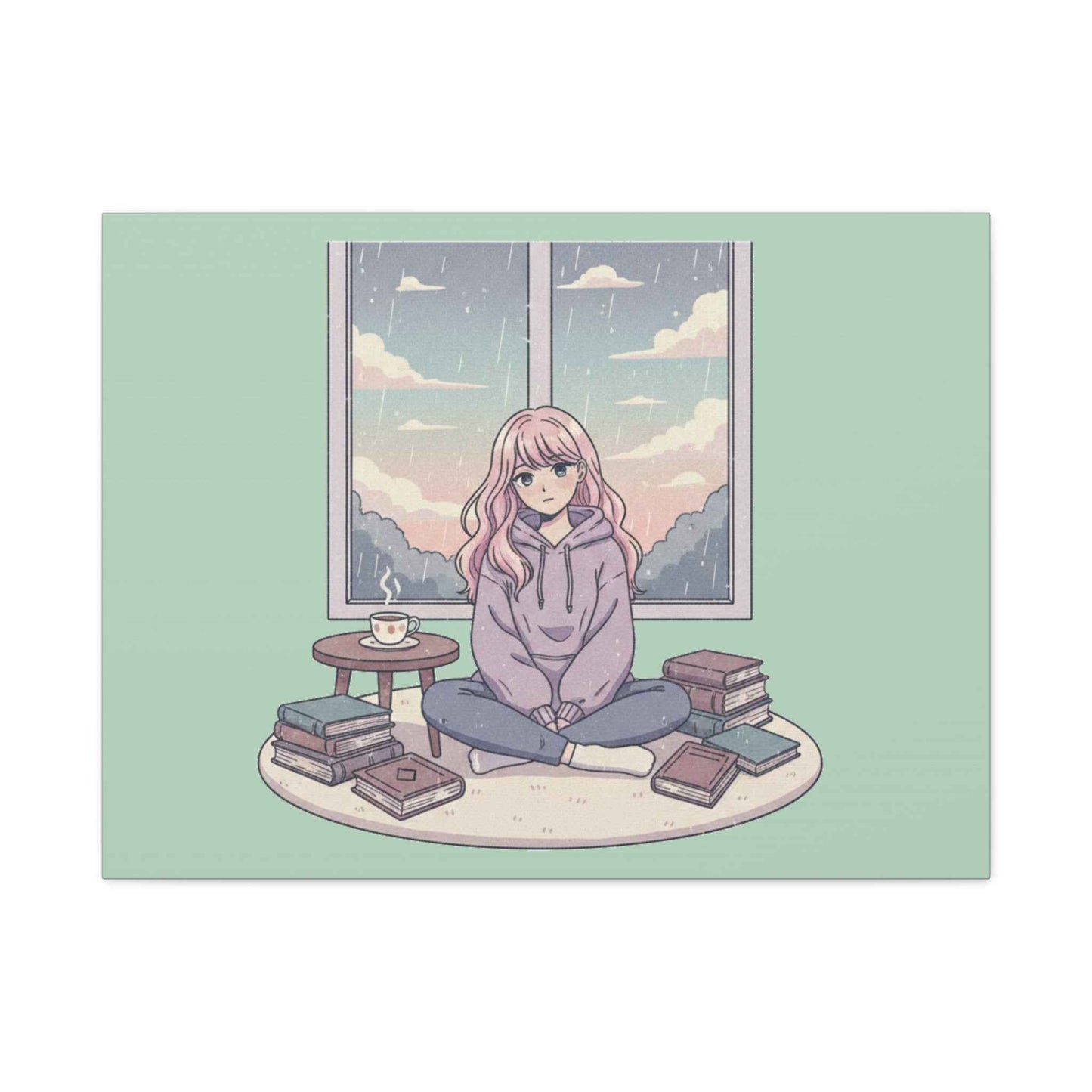 Cozy Girl Reading Wall Art — Matte Stretched Canvas