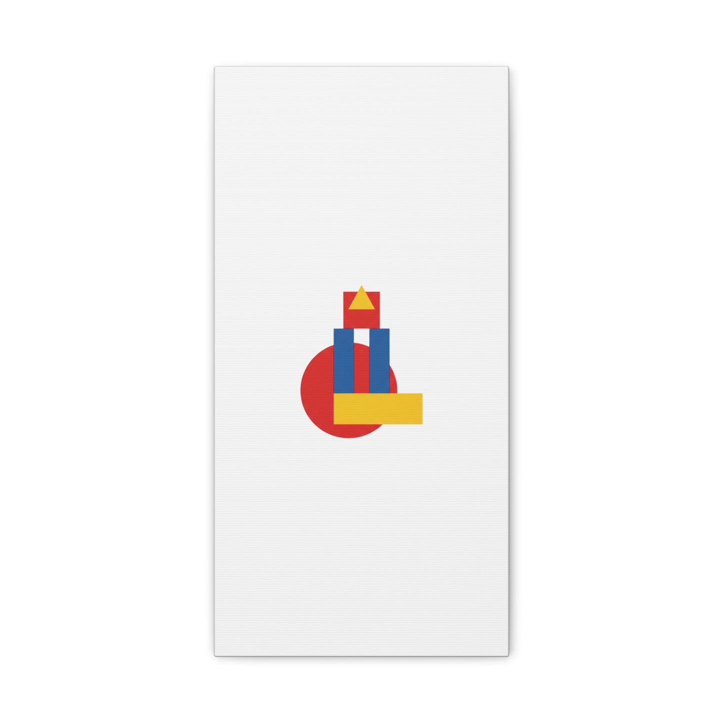 Abstract Geometric Shape Canvas Print — Minimalist Primary Color Wall Art