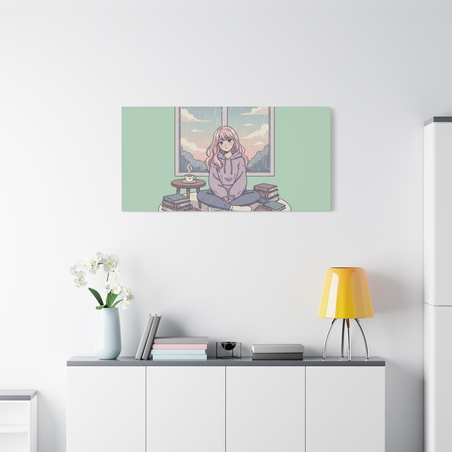 Cozy Girl Reading Wall Art — Matte Stretched Canvas