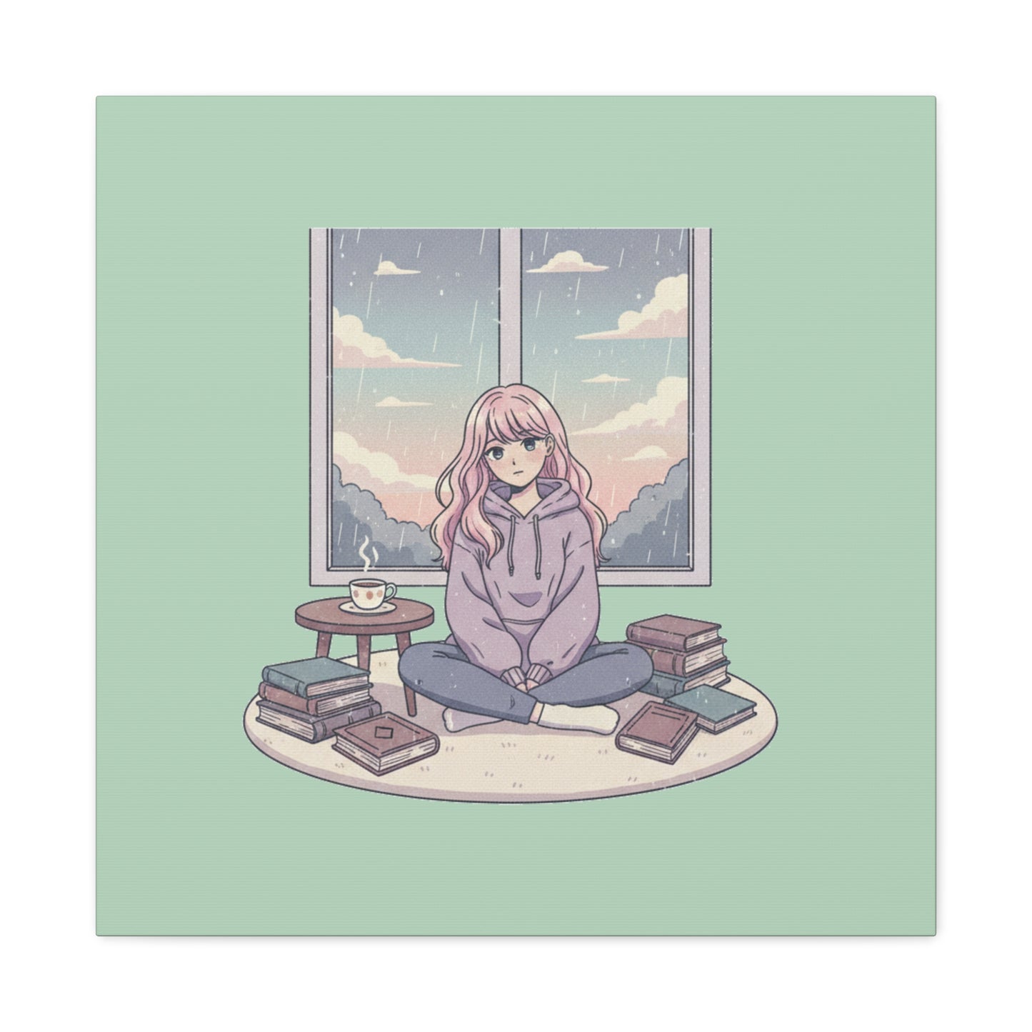 Cozy Girl Reading Wall Art — Matte Stretched Canvas