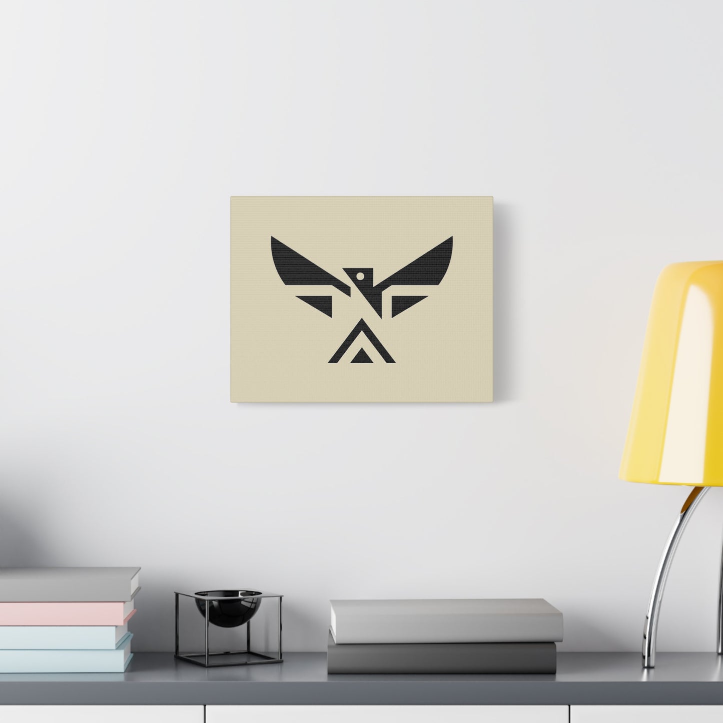 Minimalist Geometric Eagle Canvas Print — Modern Native-Inspired Wall Art