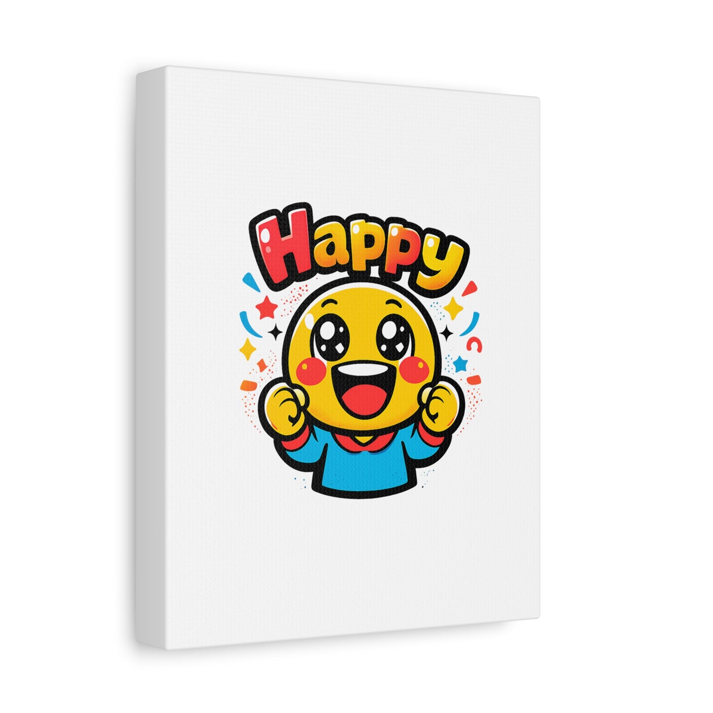 Happy Emoji Cartoon Canvas | Bold Cartoon, Thick Outline, Kawaii Minimal