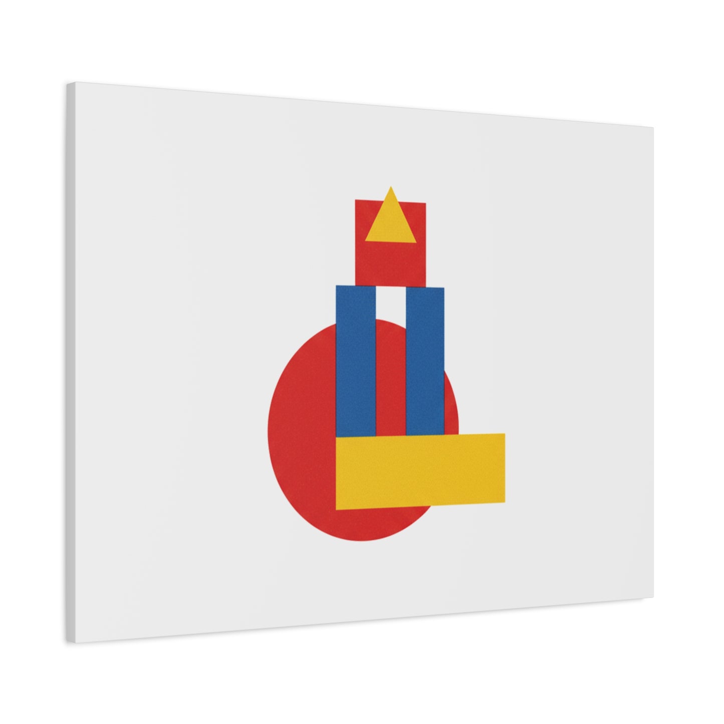 Abstract Geometric Shape Canvas Print — Minimalist Primary Color Wall Art