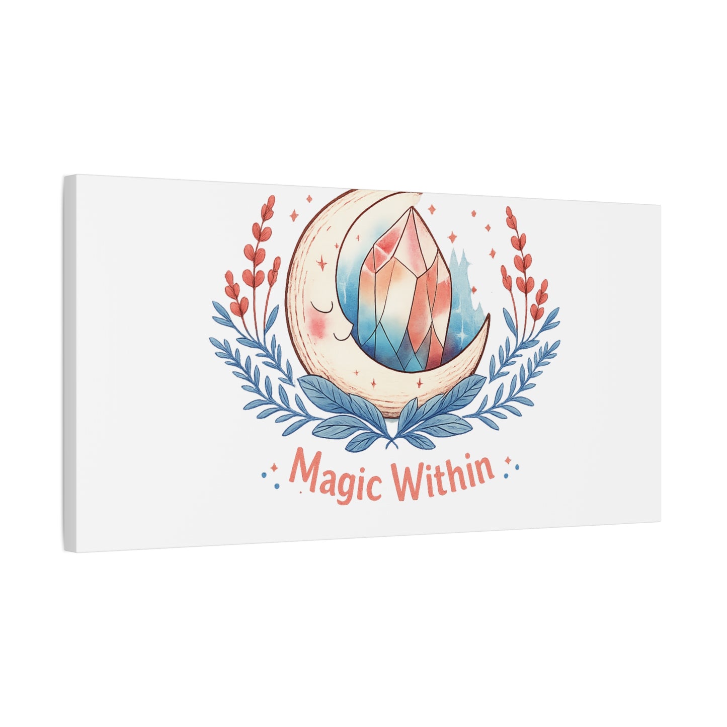 Magic Within Moon Crystal Canvas | witchcore, moon phase, crystals