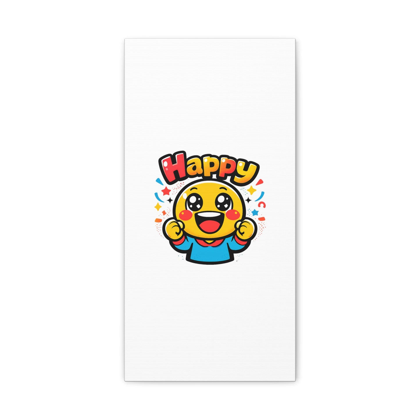 Happy Emoji Cartoon Canvas | Bold Cartoon, Thick Outline, Kawaii Minimal