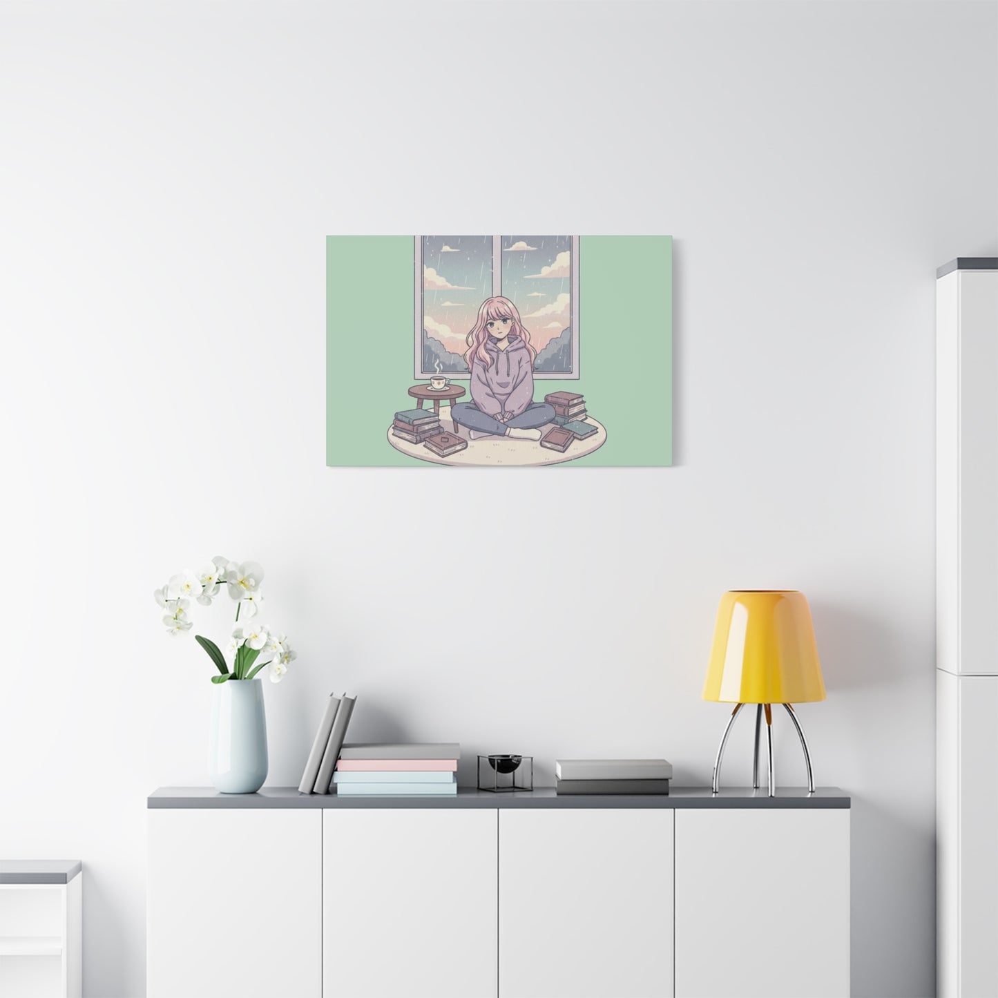 Cozy Girl Reading Wall Art — Matte Stretched Canvas