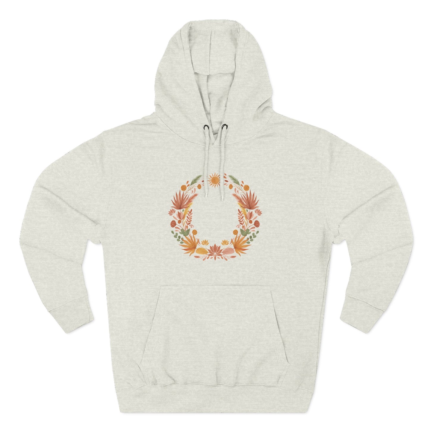 Floral Wreath Hoodie — Autumn Botanical Pullover