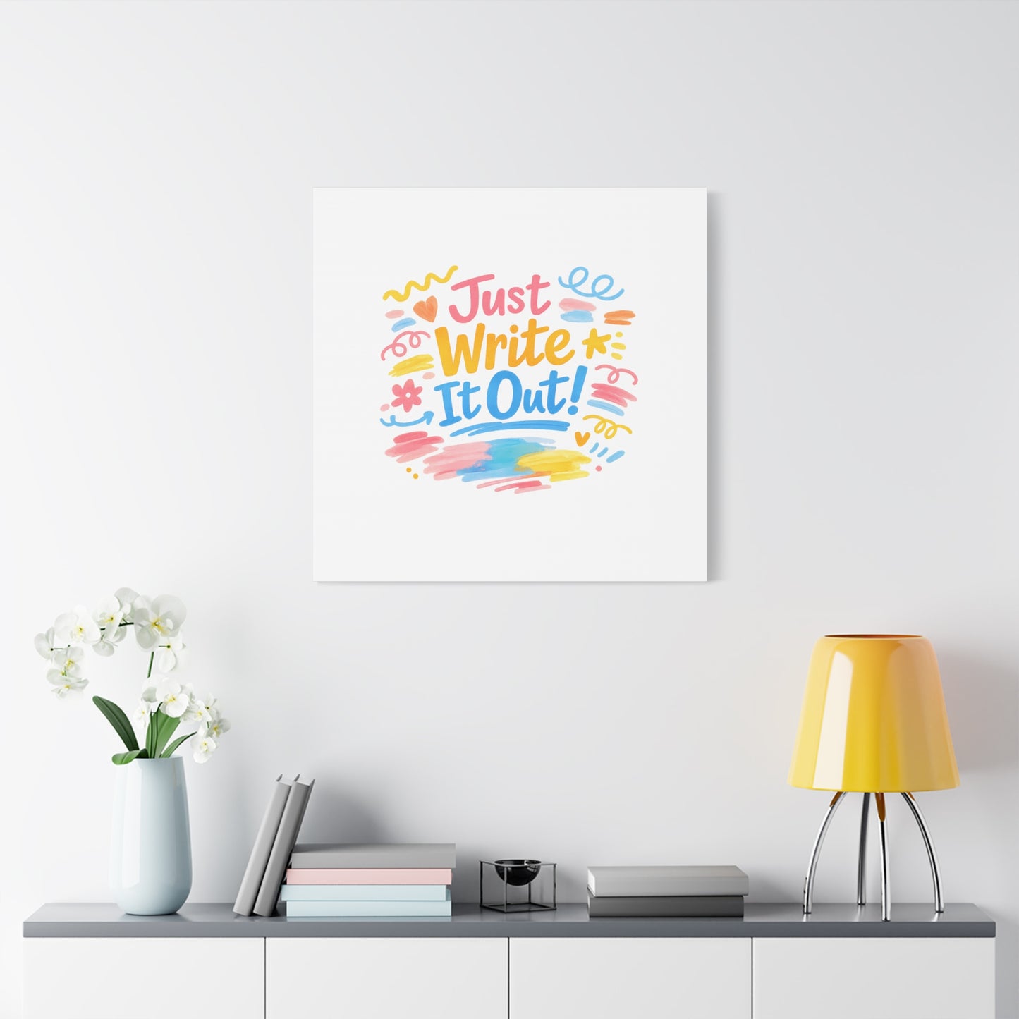 Just Write It Out! Canvas | handmade marker aesthetic, doodle art