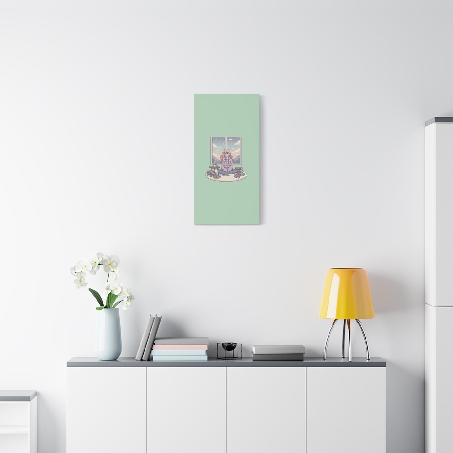 Cozy Girl Reading Wall Art — Matte Stretched Canvas