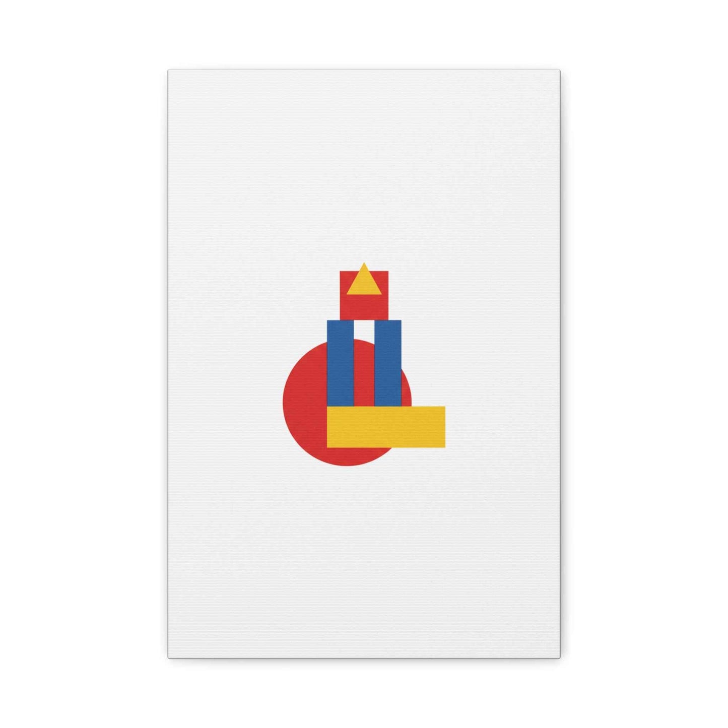 Abstract Geometric Shape Canvas Print — Minimalist Primary Color Wall Art