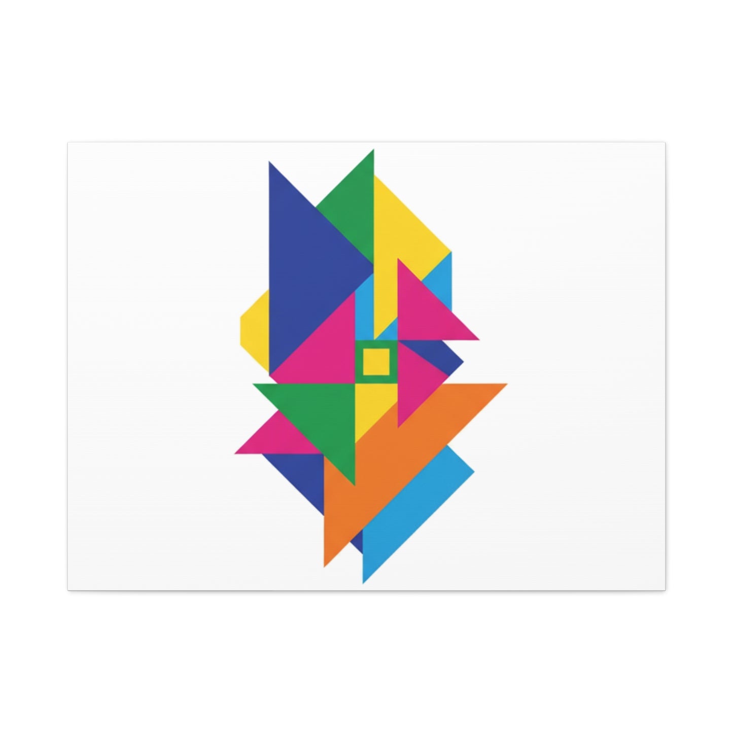 Abstract Geometric Art Canvas — Colorful Modern Stretched Wall Art