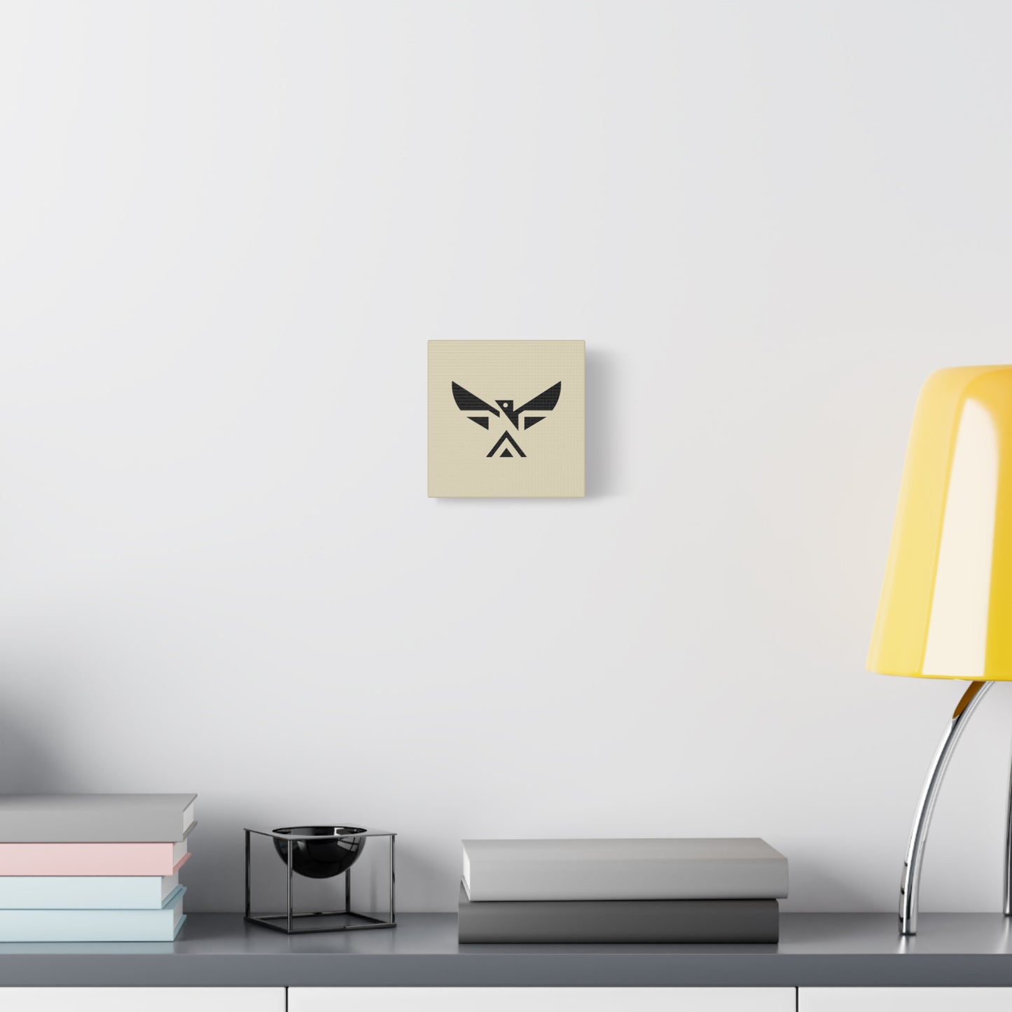 Minimalist Geometric Eagle Canvas Print — Modern Native-Inspired Wall Art