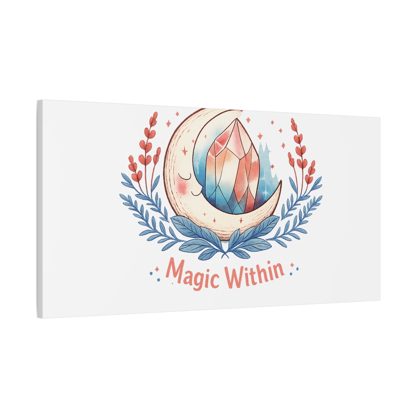 Magic Within Moon Crystal Canvas | witchcore, moon phase, crystals