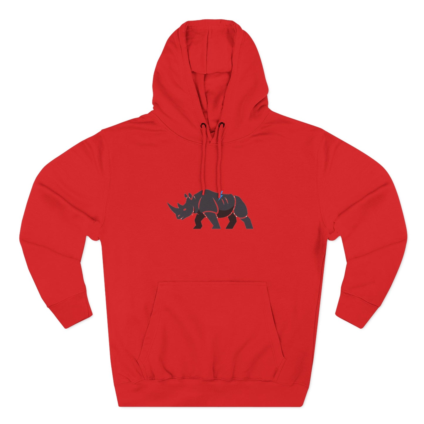 Rhino Silhouette Hoodie — Minimalist Three-Panel Rhino Graphic Sweatshirt