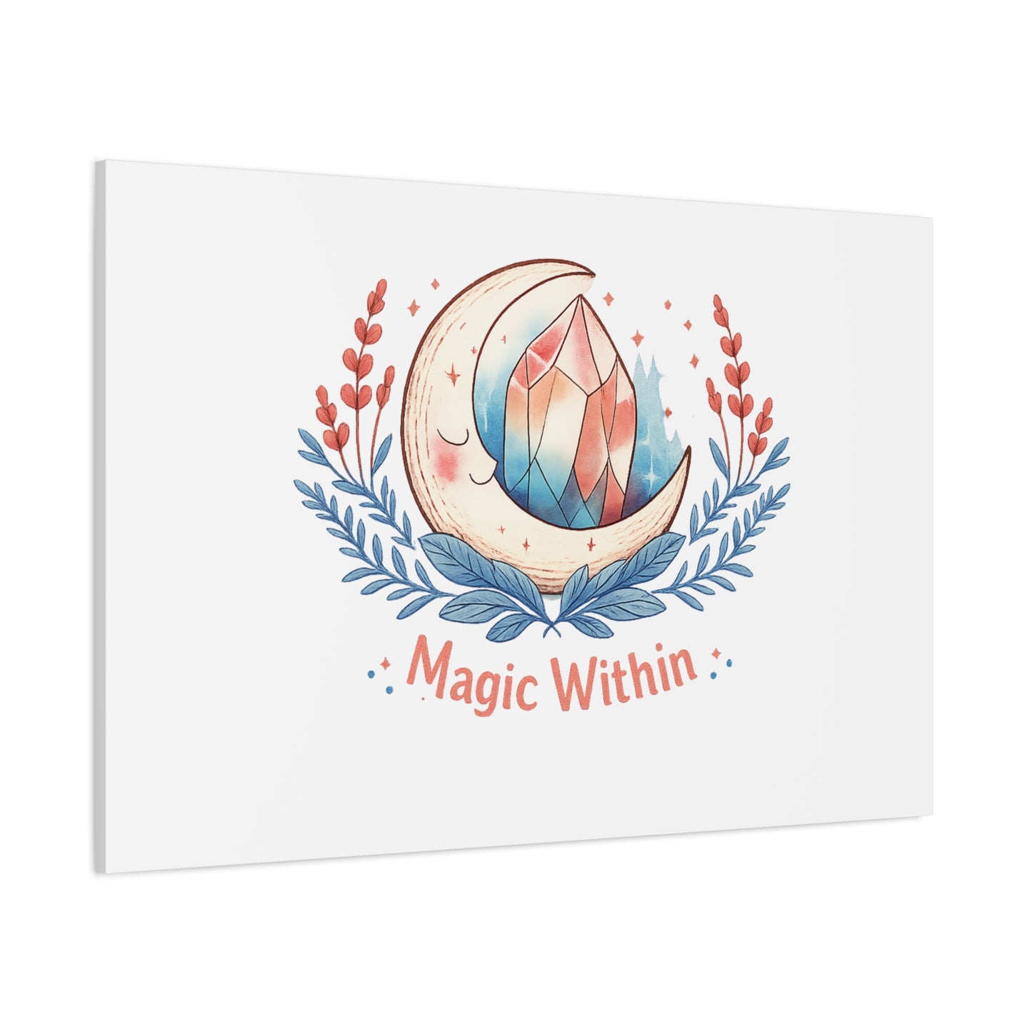Magic Within Moon Crystal Canvas | witchcore, moon phase, crystals