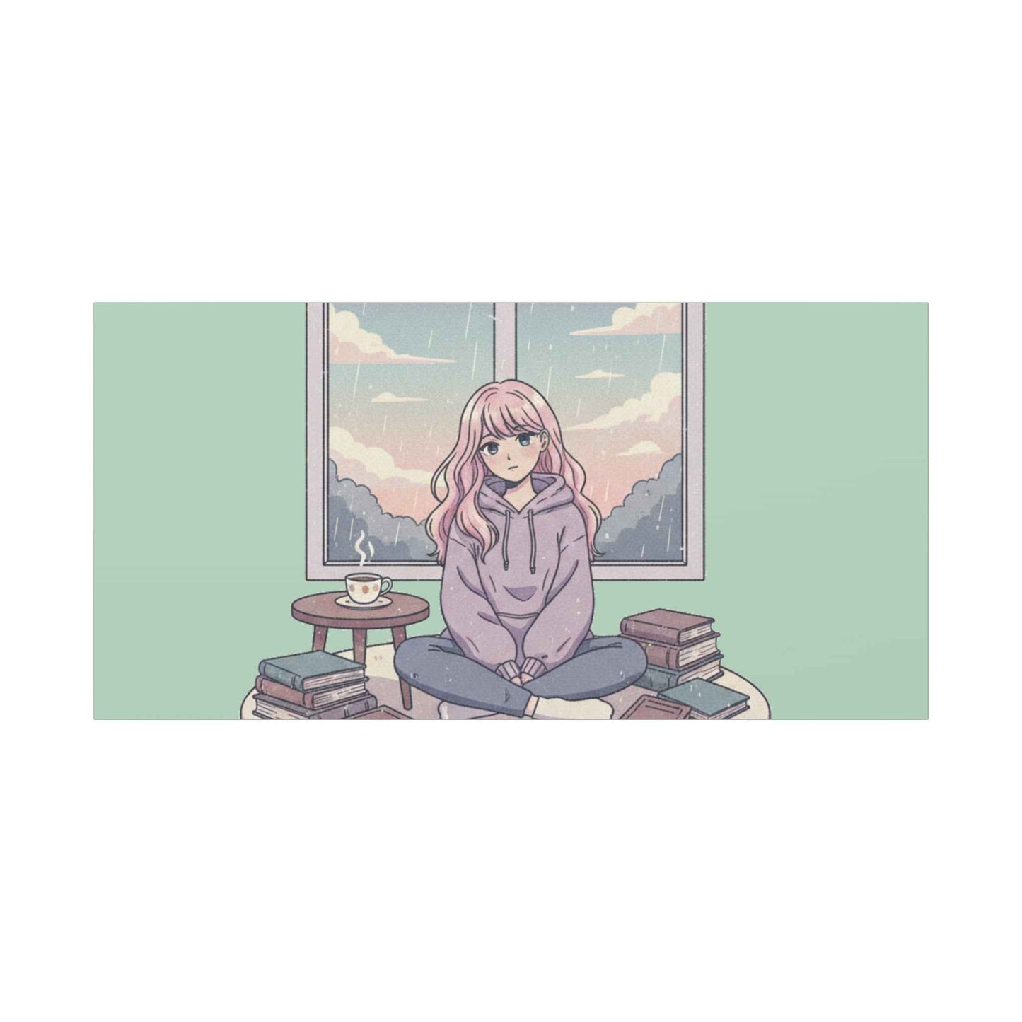 Cozy Girl Reading Wall Art — Matte Stretched Canvas