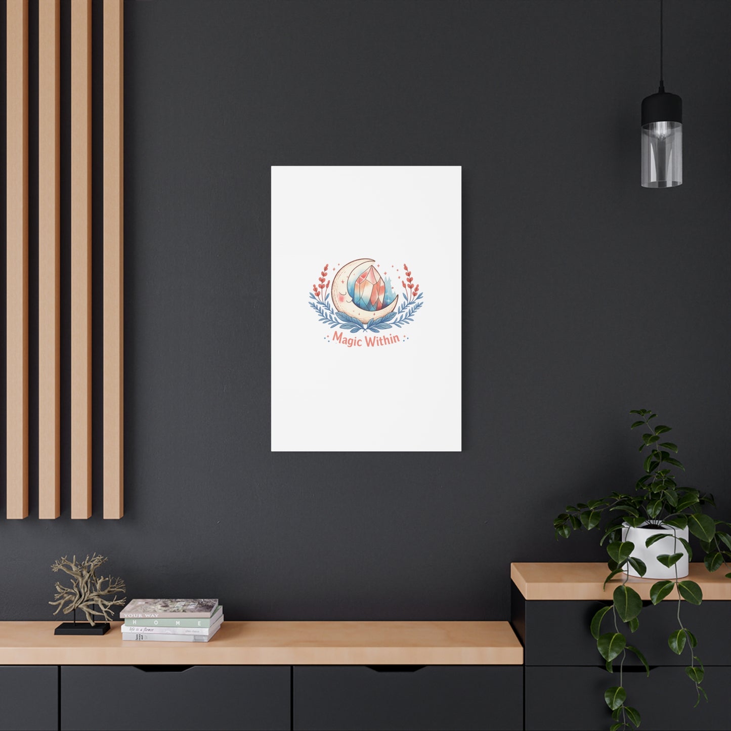 Magic Within Moon Crystal Canvas | witchcore, moon phase, crystals