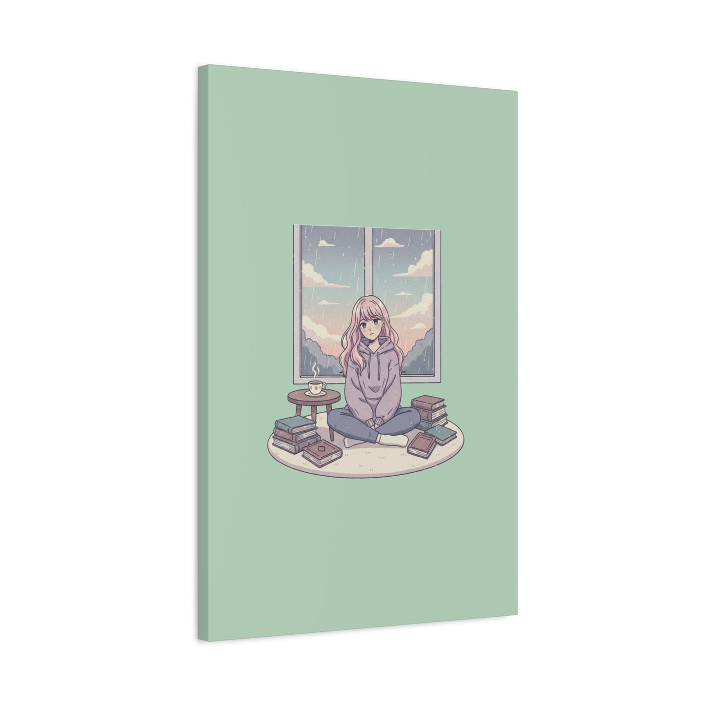 Cozy Girl Reading Wall Art — Matte Stretched Canvas