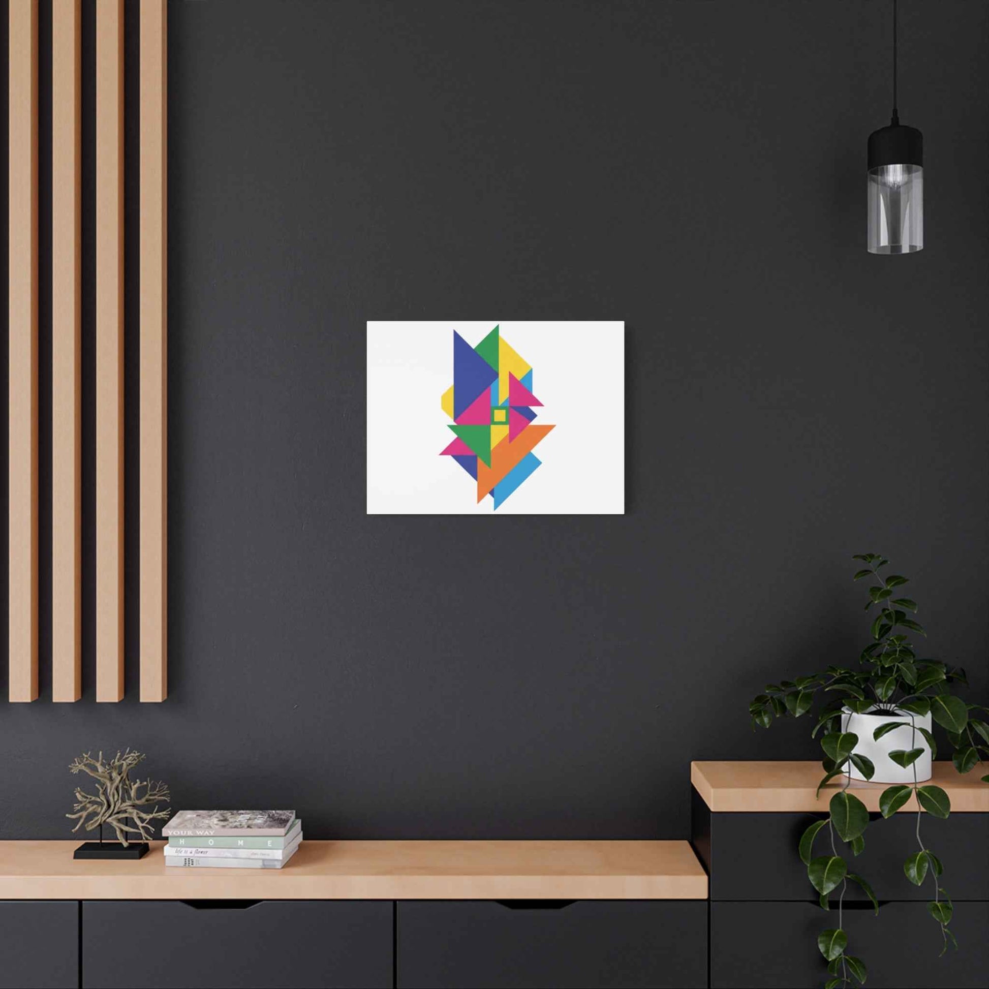 Abstract Geometric Art Canvas — Colorful Modern Stretched Wall Art