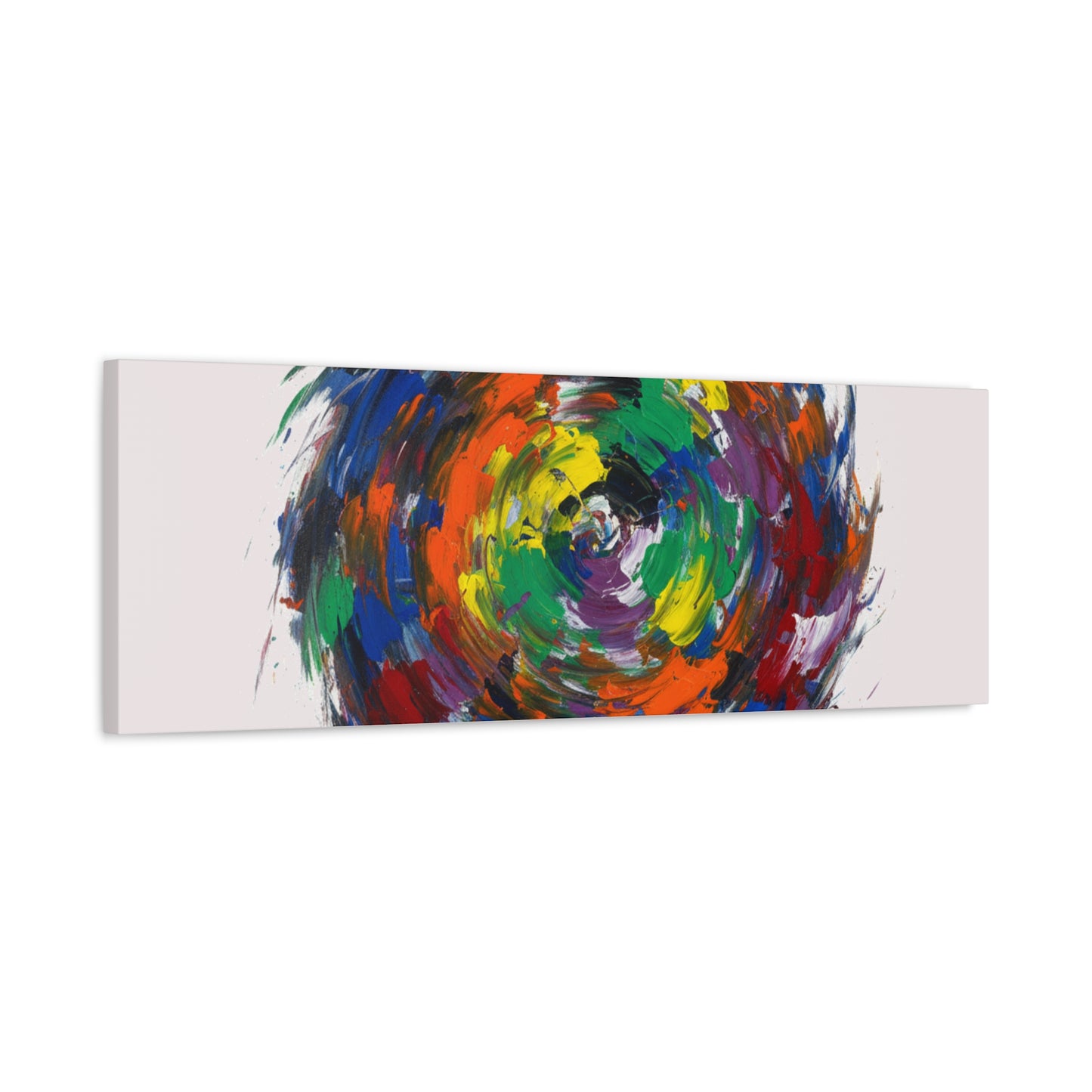 Abstract Color Swirl Canvas - Vibrant Circular Brushstroke Wall Art (Matte Stretched)