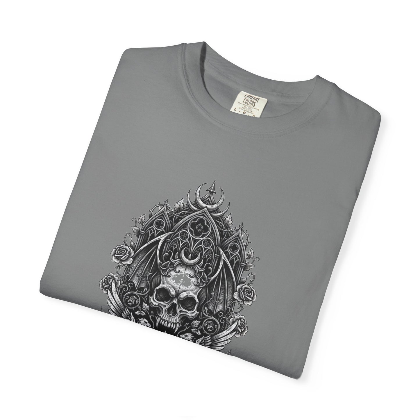 Skull & Cross Key Gothic T-Shirt — Ornate Dark Art Graphic Tee
