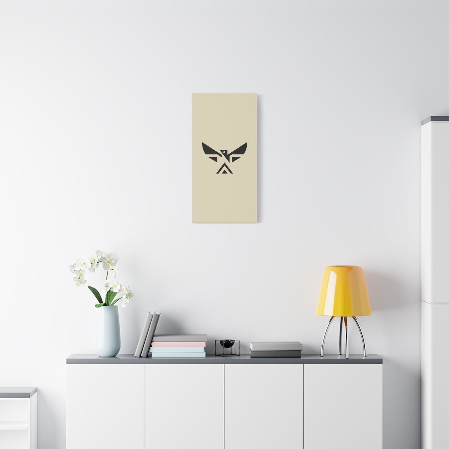 Minimalist Geometric Eagle Canvas Print — Modern Native-Inspired Wall Art