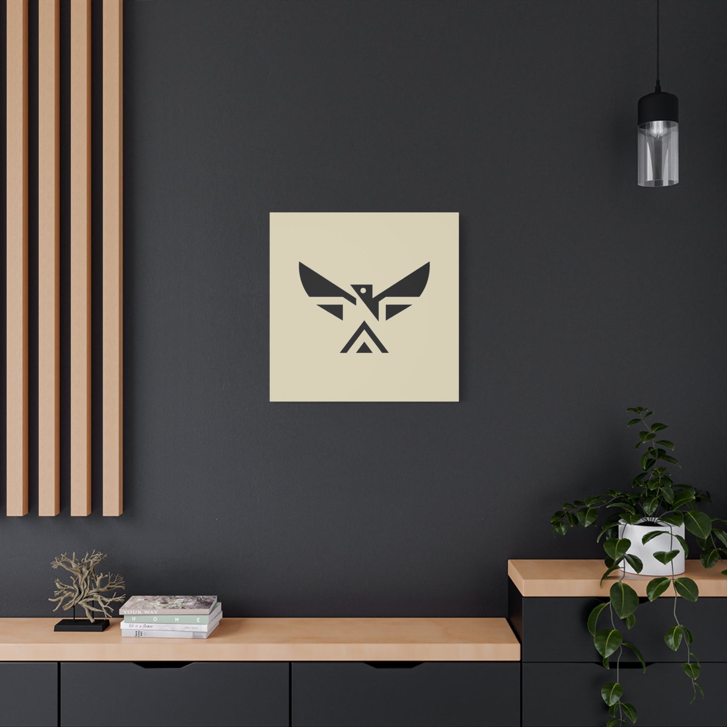 Minimalist Geometric Eagle Canvas Print — Modern Native-Inspired Wall Art
