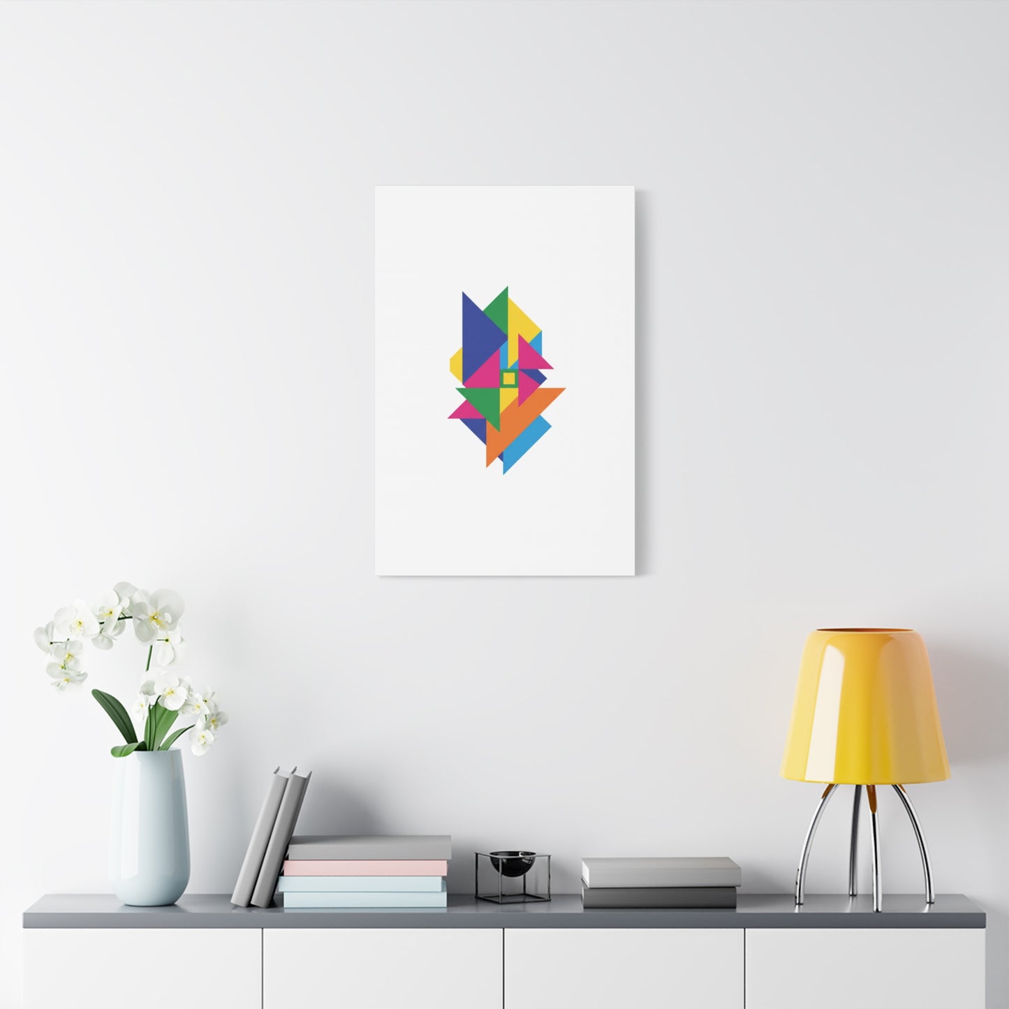 Abstract Geometric Art Canvas — Colorful Modern Stretched Wall Art