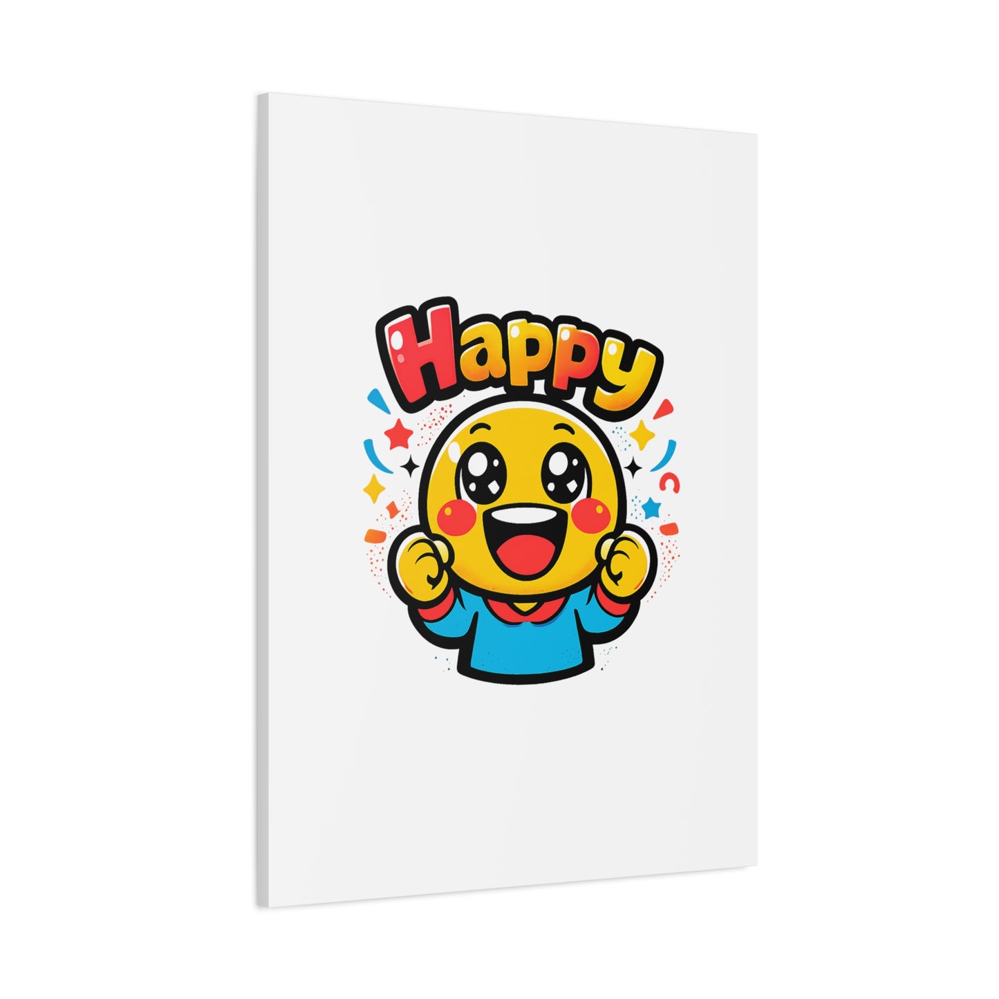 Happy Emoji Cartoon Canvas | Bold Cartoon, Thick Outline, Kawaii Minimal