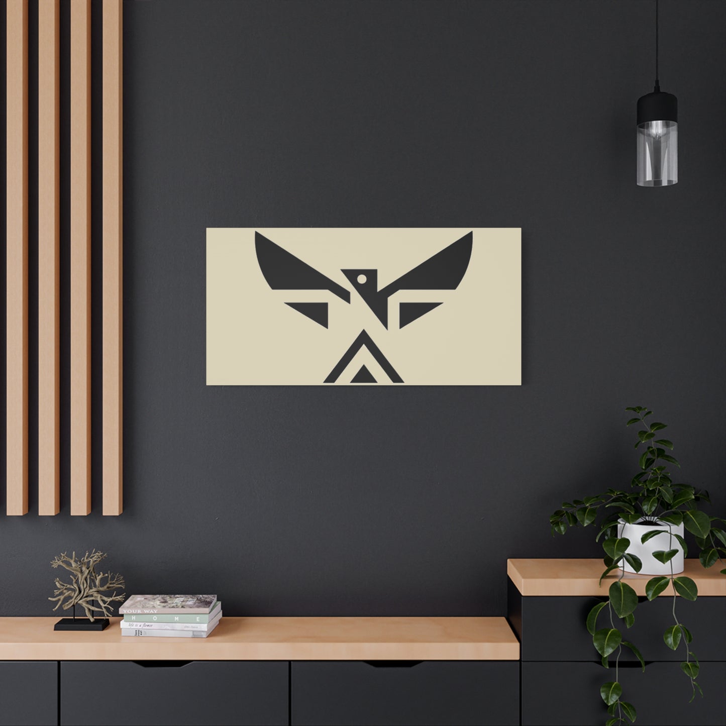 Minimalist Geometric Eagle Canvas Print — Modern Native-Inspired Wall Art